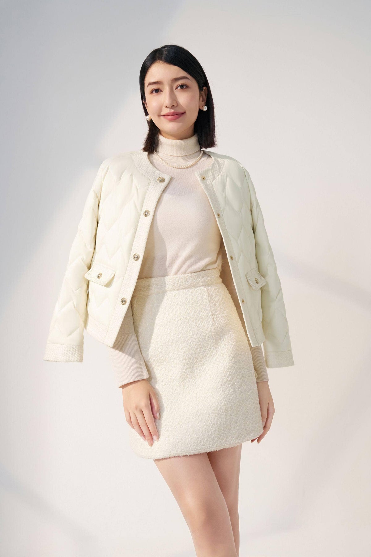 Women's Goose Down Houndstooth Jacket