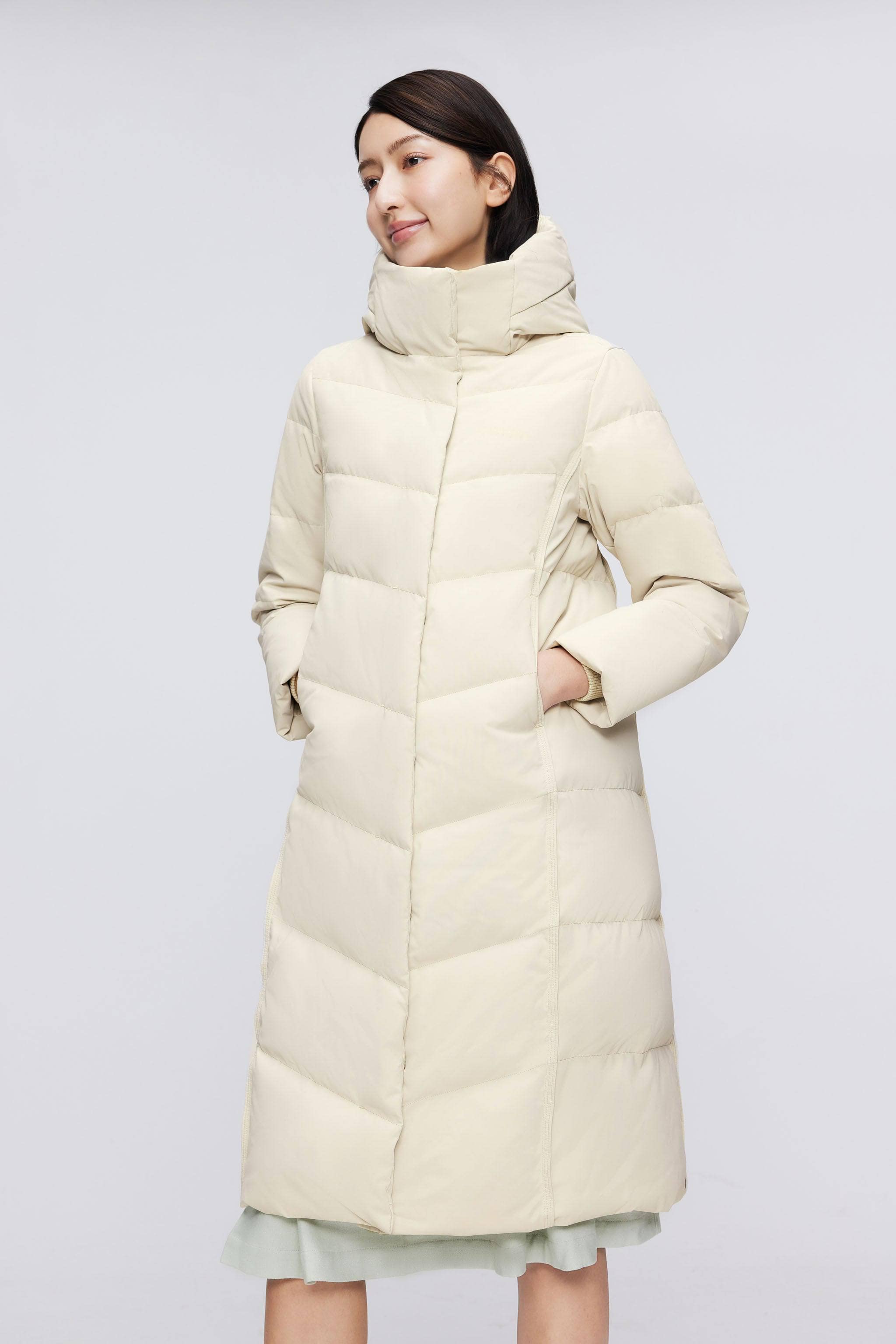 BOSIDENG 2023 Women's Classic Casual Full Length Down Coat 5176 4 / Oat