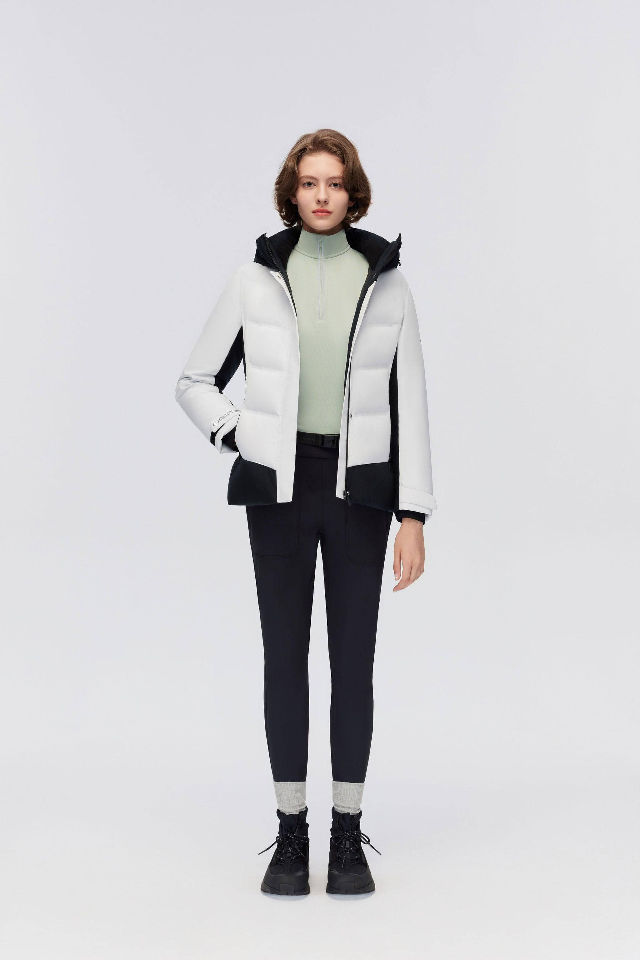 BOSIDENG 2023 Women's GORE-TEX® Goose Down Jacket Jacket 4 / Pearl and Dark Navy