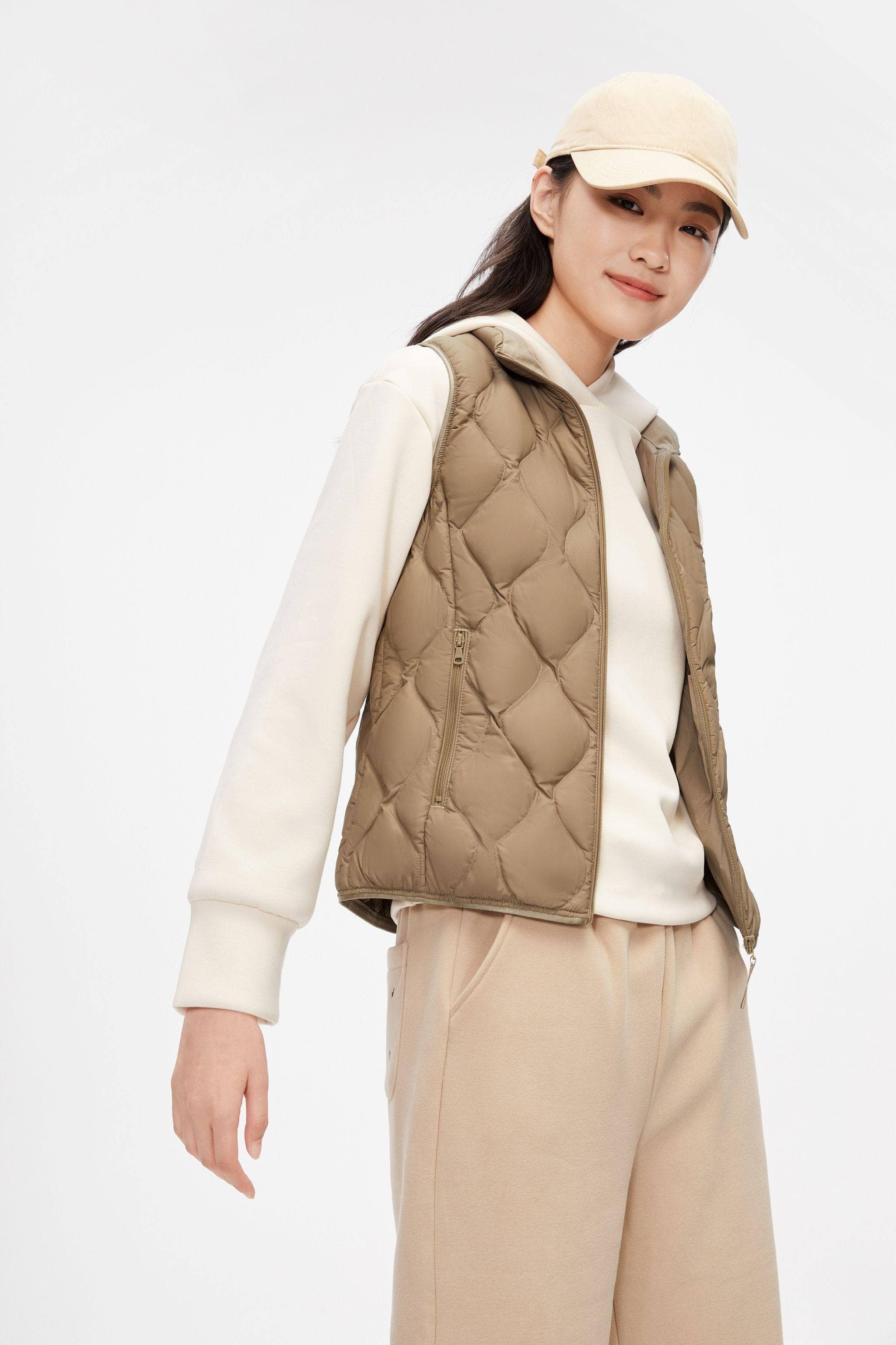 BOSIDENG 2023 Quilted Down Gilet Gilet 4 / Pine khaki