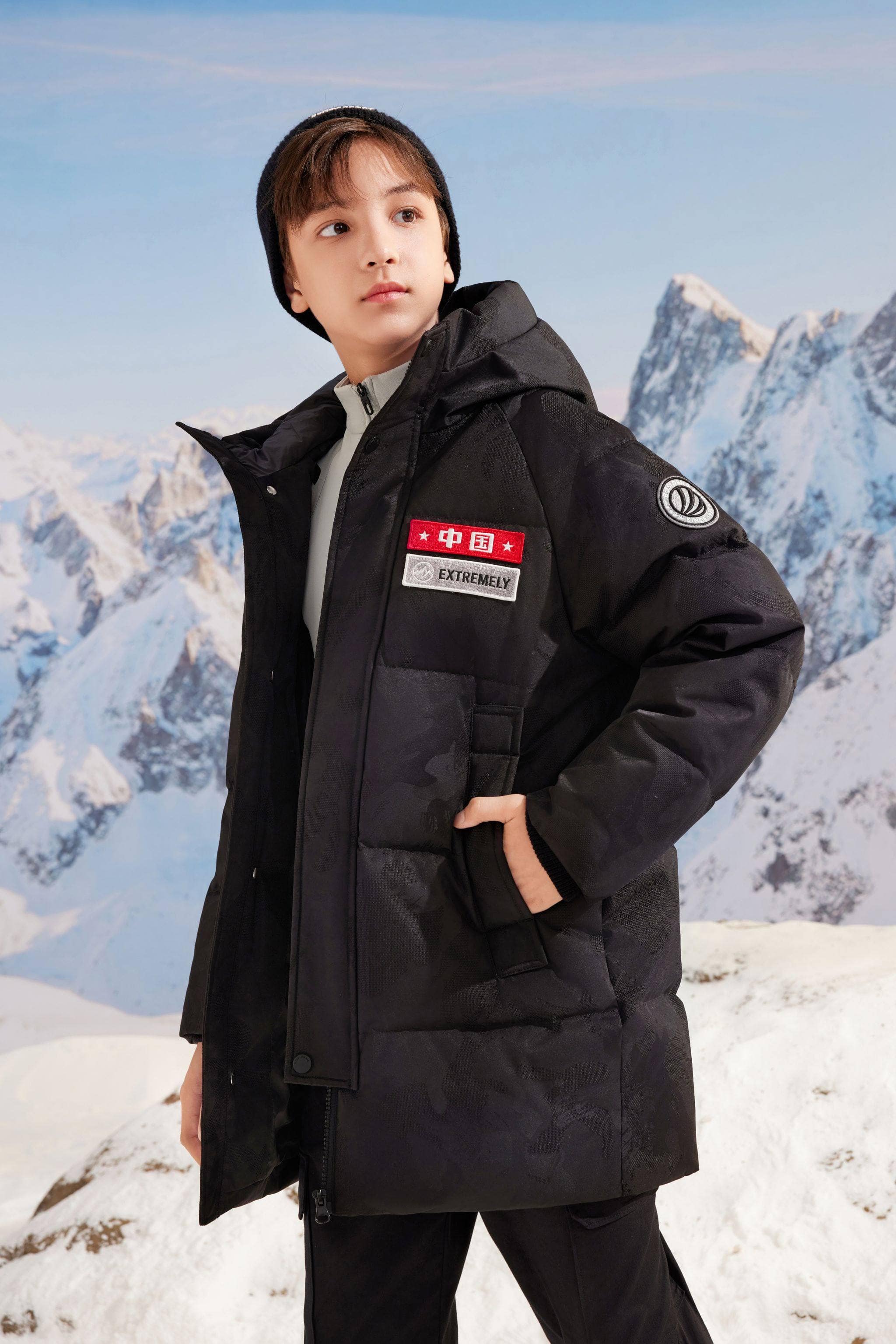 BOSIDENG 2023 Extreme Collection Kids Parka 2140 Jacket 7-8Y / Black