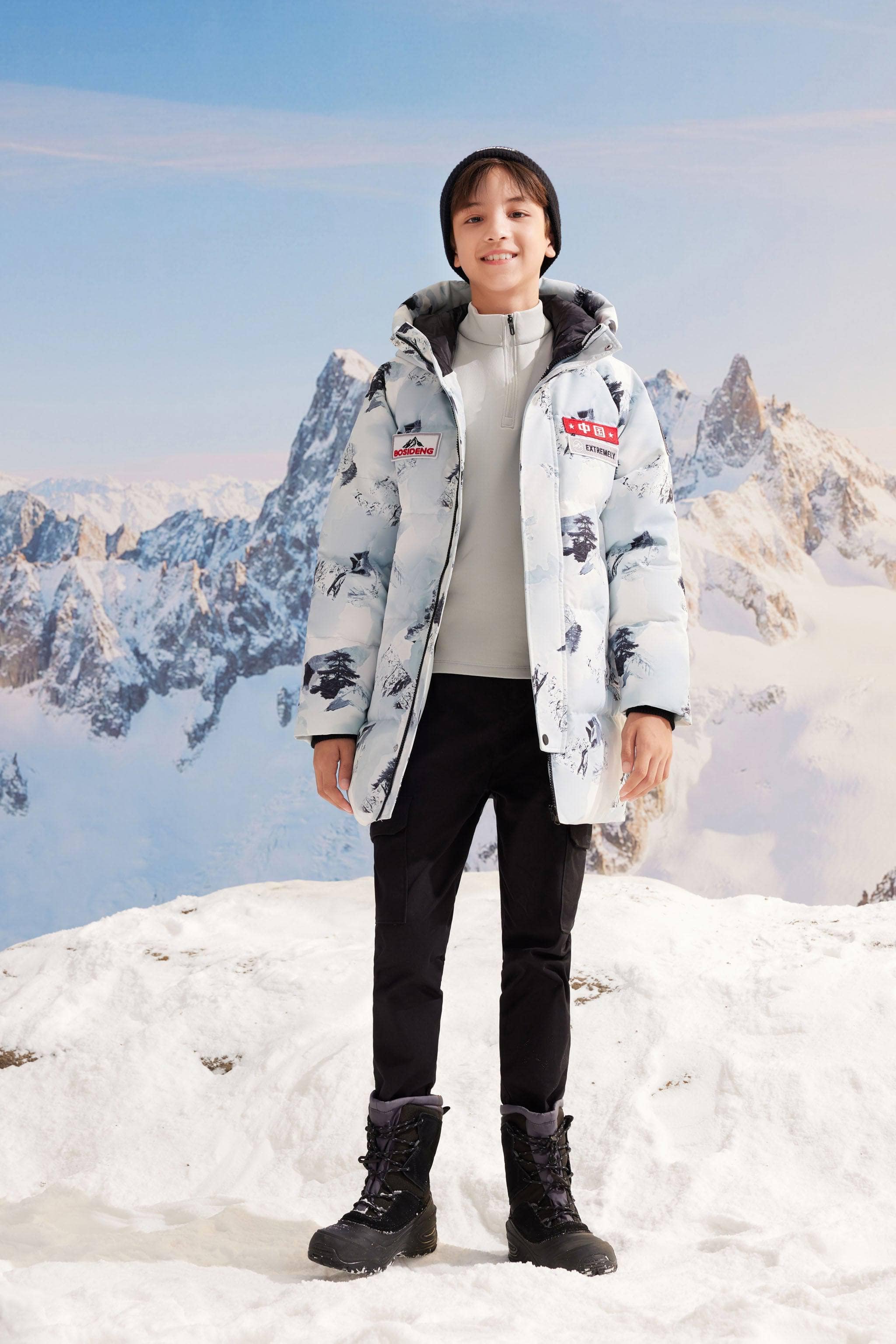 BOSIDENG 2023 Extreme Collection Kids Parka 2140 Jacket 7-8Y / Glacier Gradient