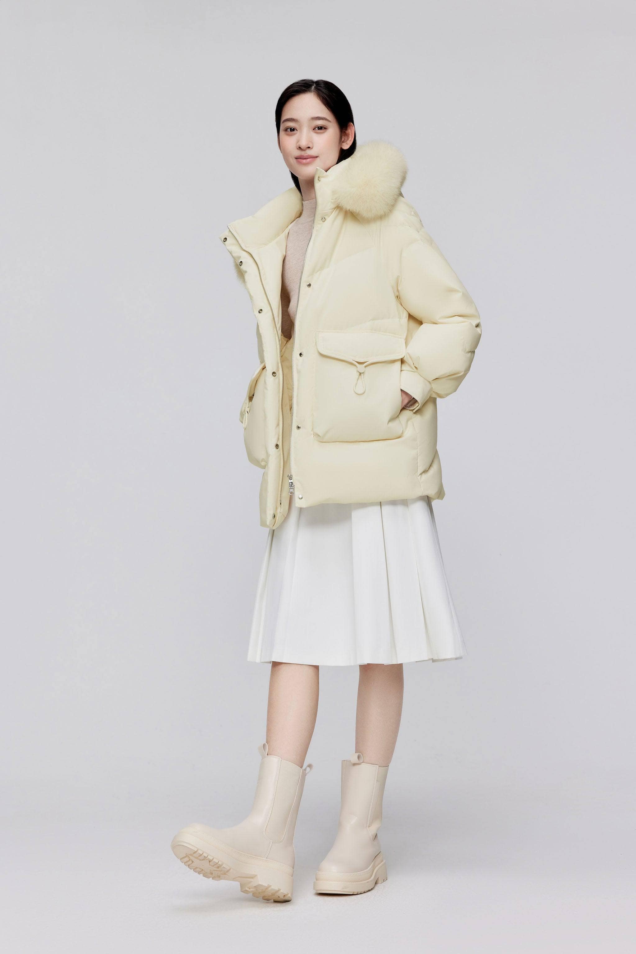 BOSIDENG 2023 Classic Oversized Down Jacket with Fur 5268 Jacket