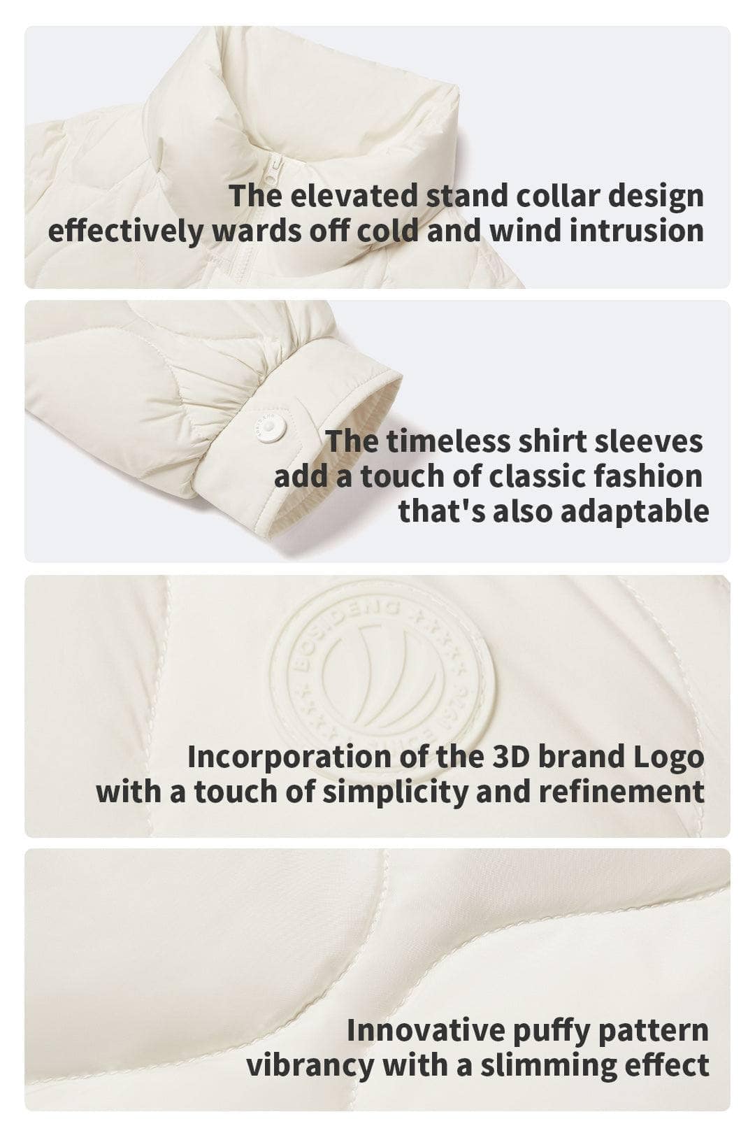 BOSIDENG 2023 Diamond Quilted Down Shacket Jacket