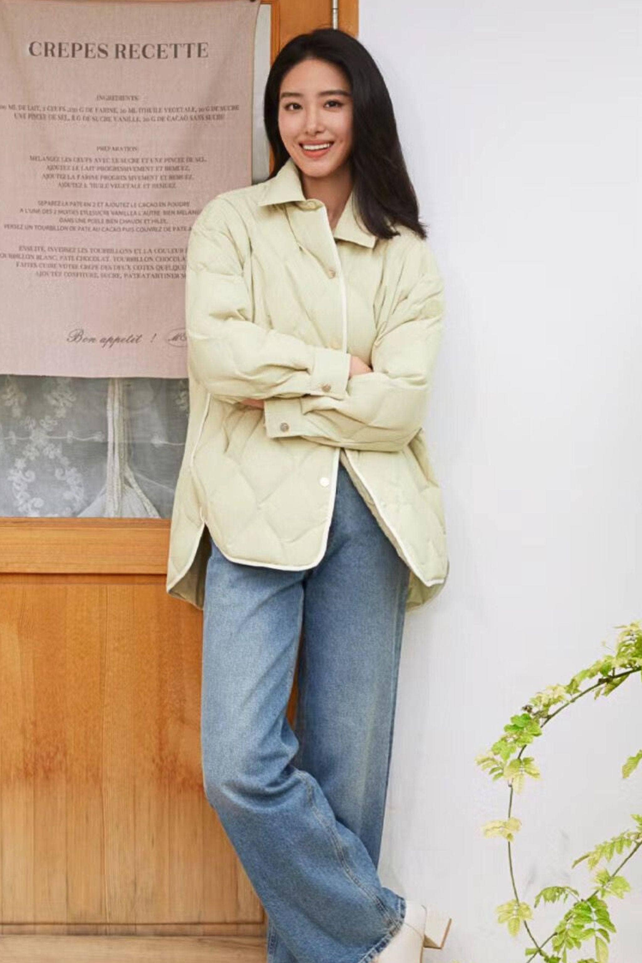 BOSIDENG 2023 Diamond Quilted Down Shacket Jacket