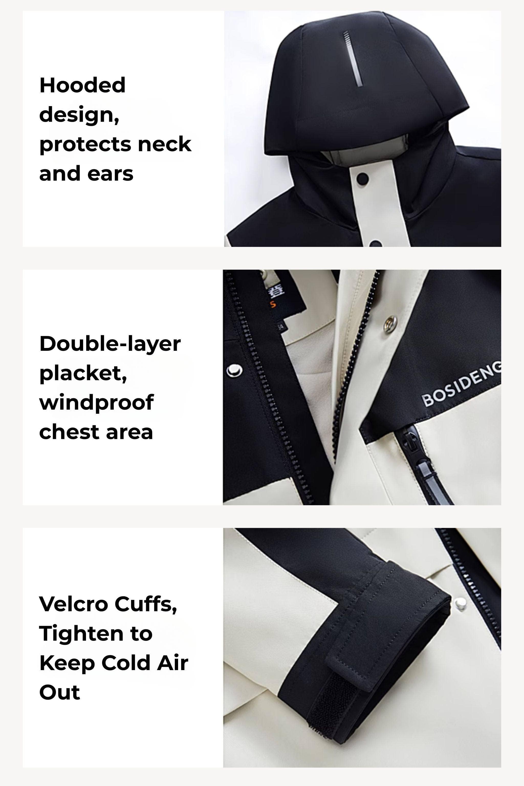 BOSIDENG 2023 Kid's 3 in 1 Waterproof Hoody Down Jacket Jacket