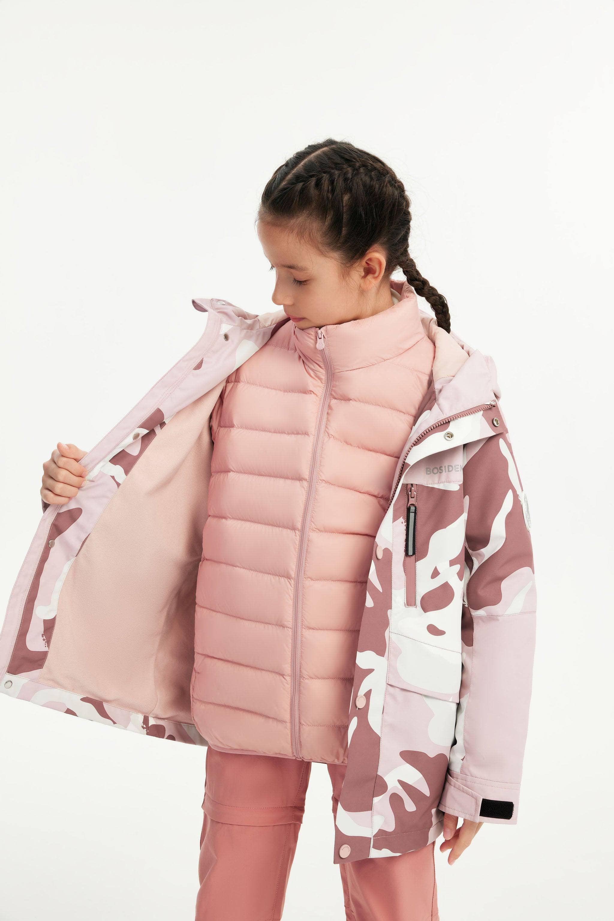 BOSIDENG 2023 Kid's 3 in 1 Waterproof Hoody Down Jacket Jacket