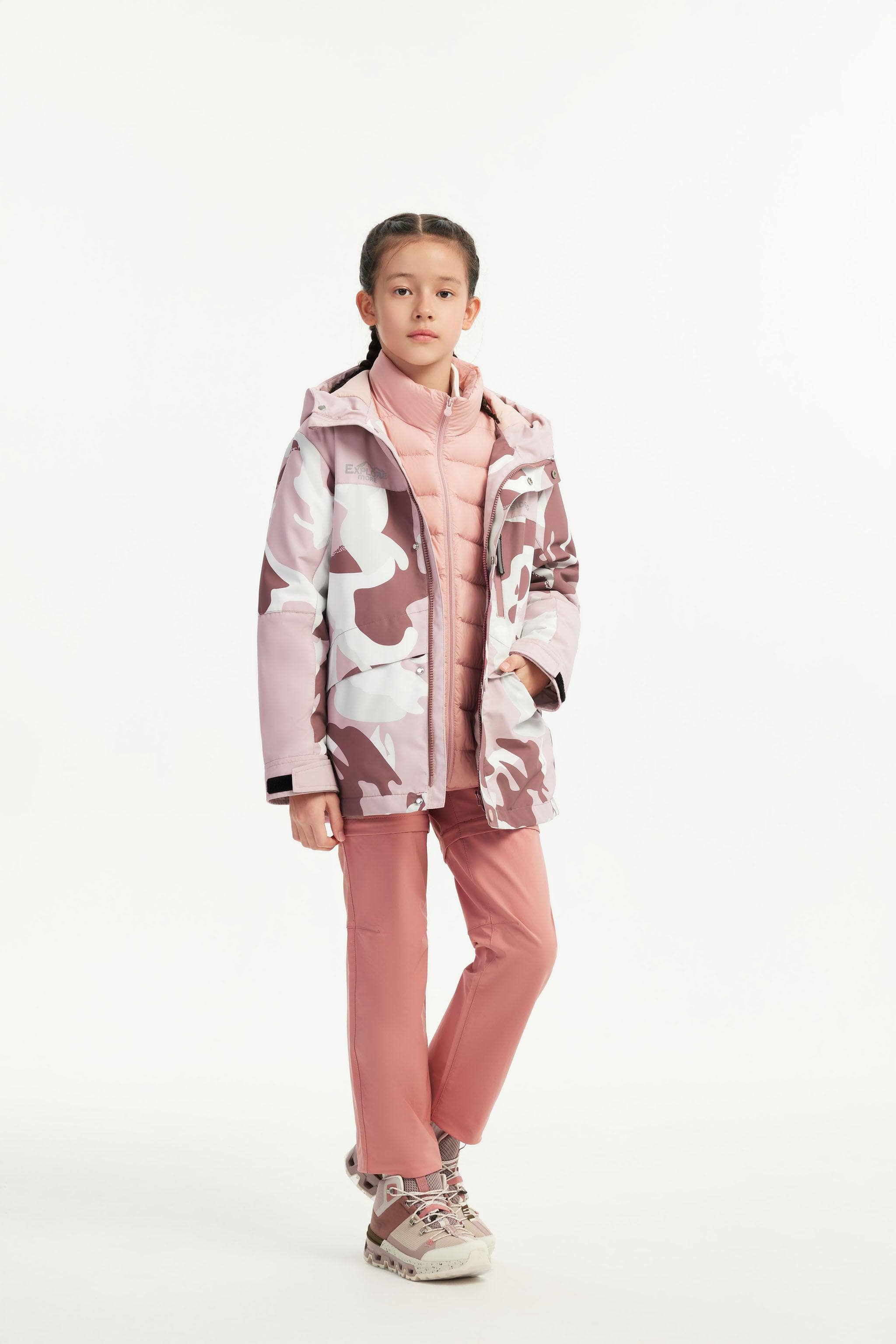 BOSIDENG 2023 Kid's 3 in 1 Waterproof Hoody Down Jacket Jacket