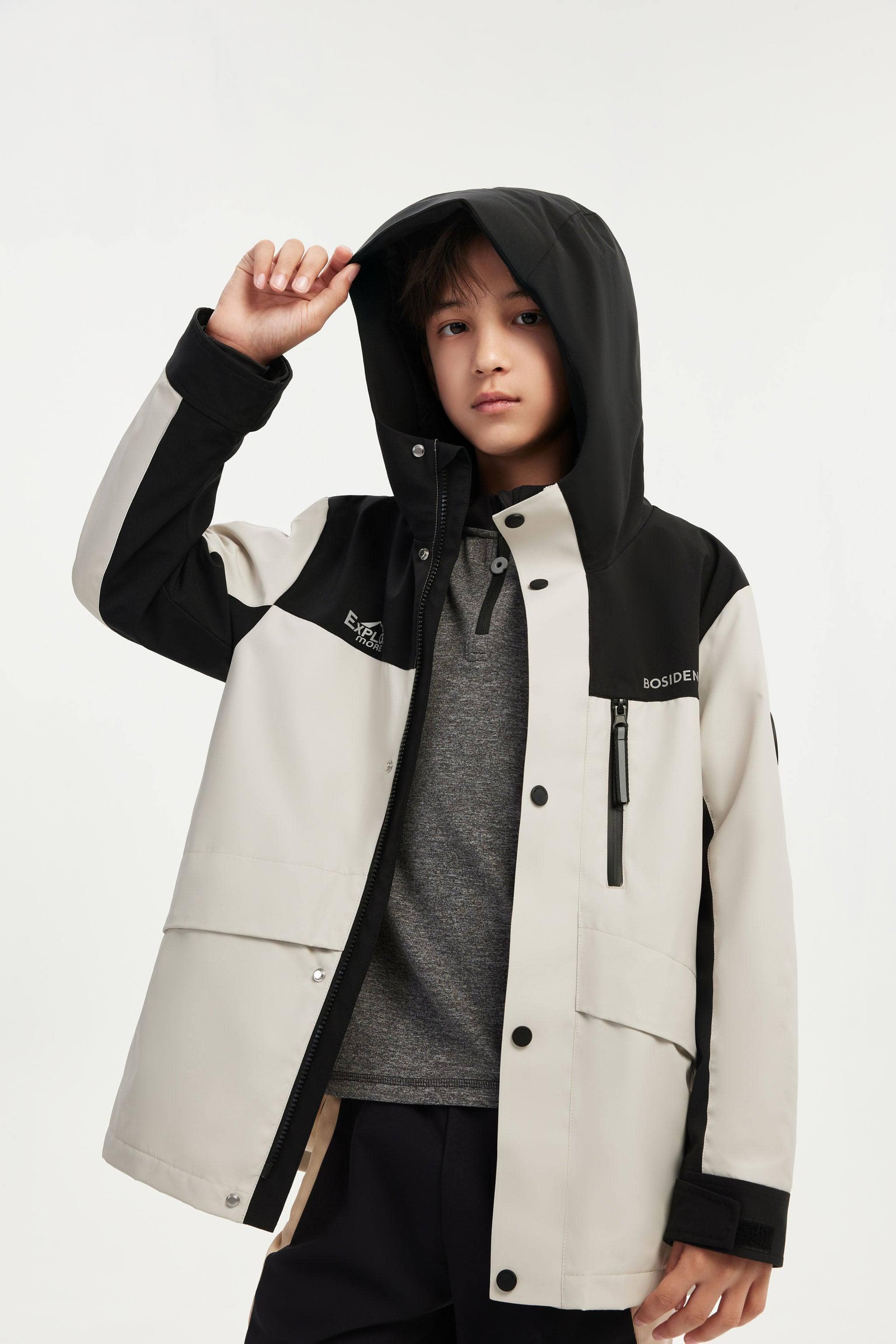 BOSIDENG 2023 Kid's 3 in 1 Waterproof Hoody Down Jacket Jacket