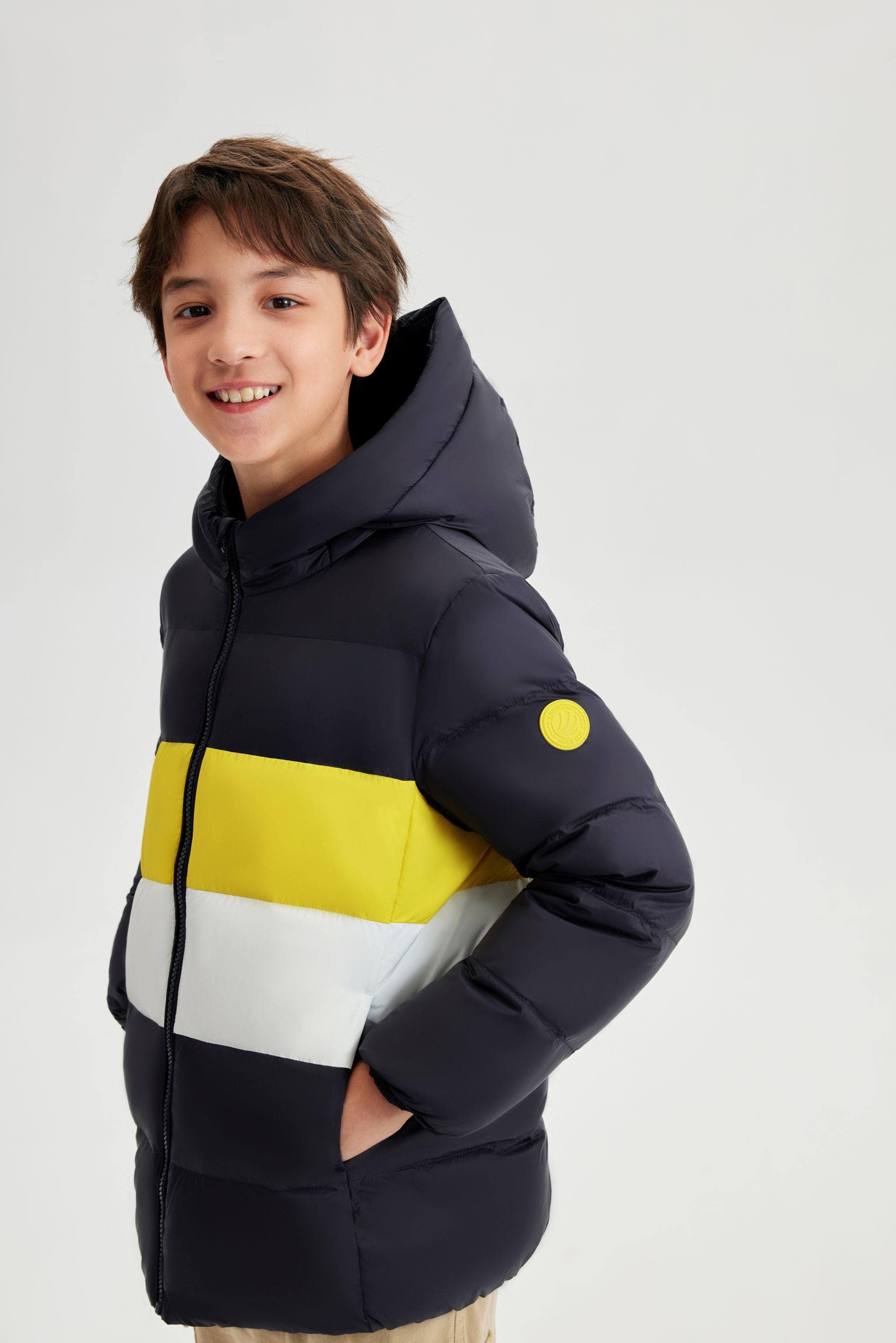 Kid's Down Jacket With Hood — Effortless storage and portability with on-the-go convenience — view 12; water-resistant