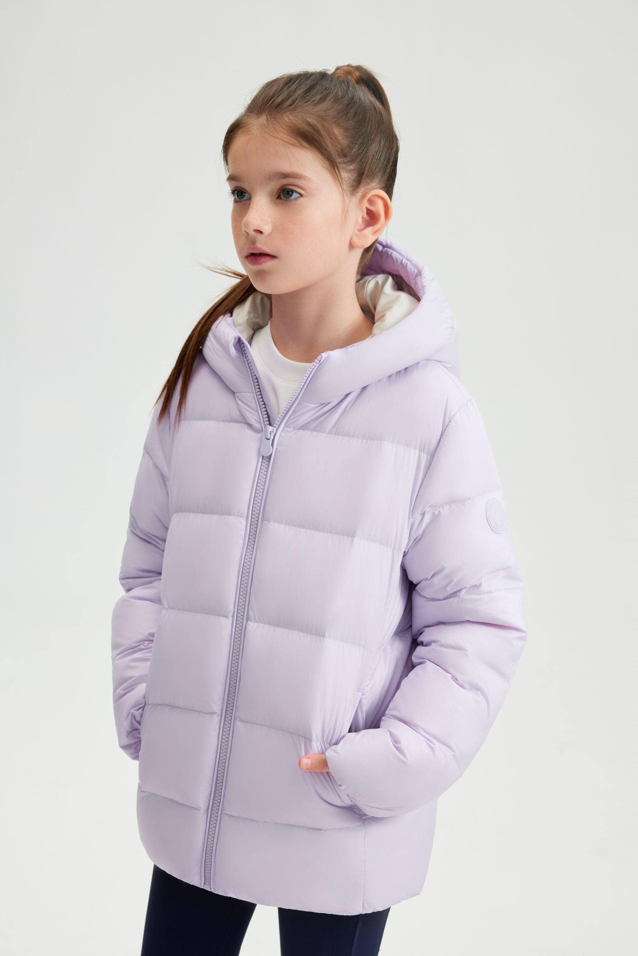 Kid's Down Jacket With Hood — Effortless storage and portability with on-the-go convenience — view 8; water-resistant