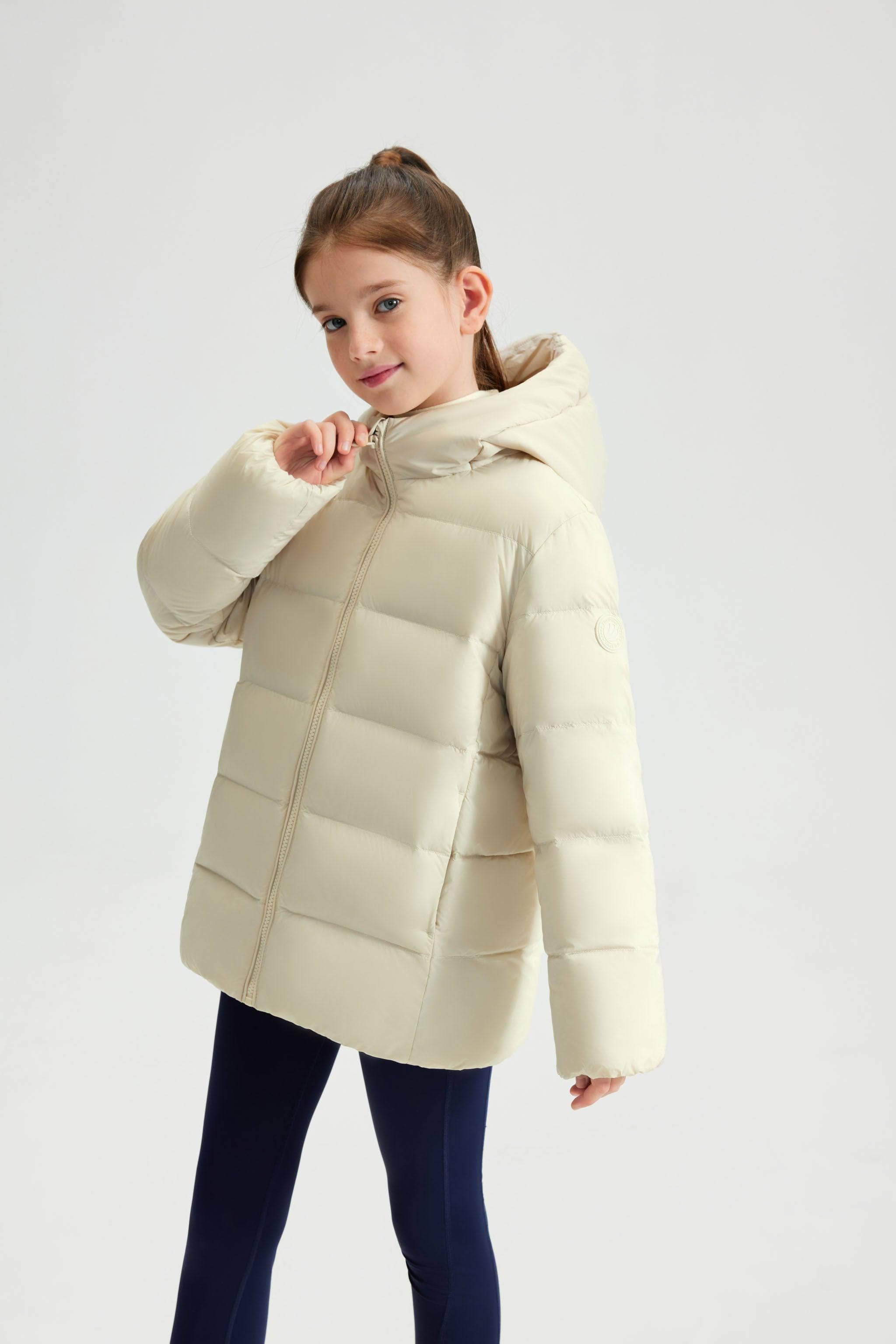 Kid's Down Jacket With Hood — Effortless storage and portability with on-the-go convenience — view 17; water-resistant