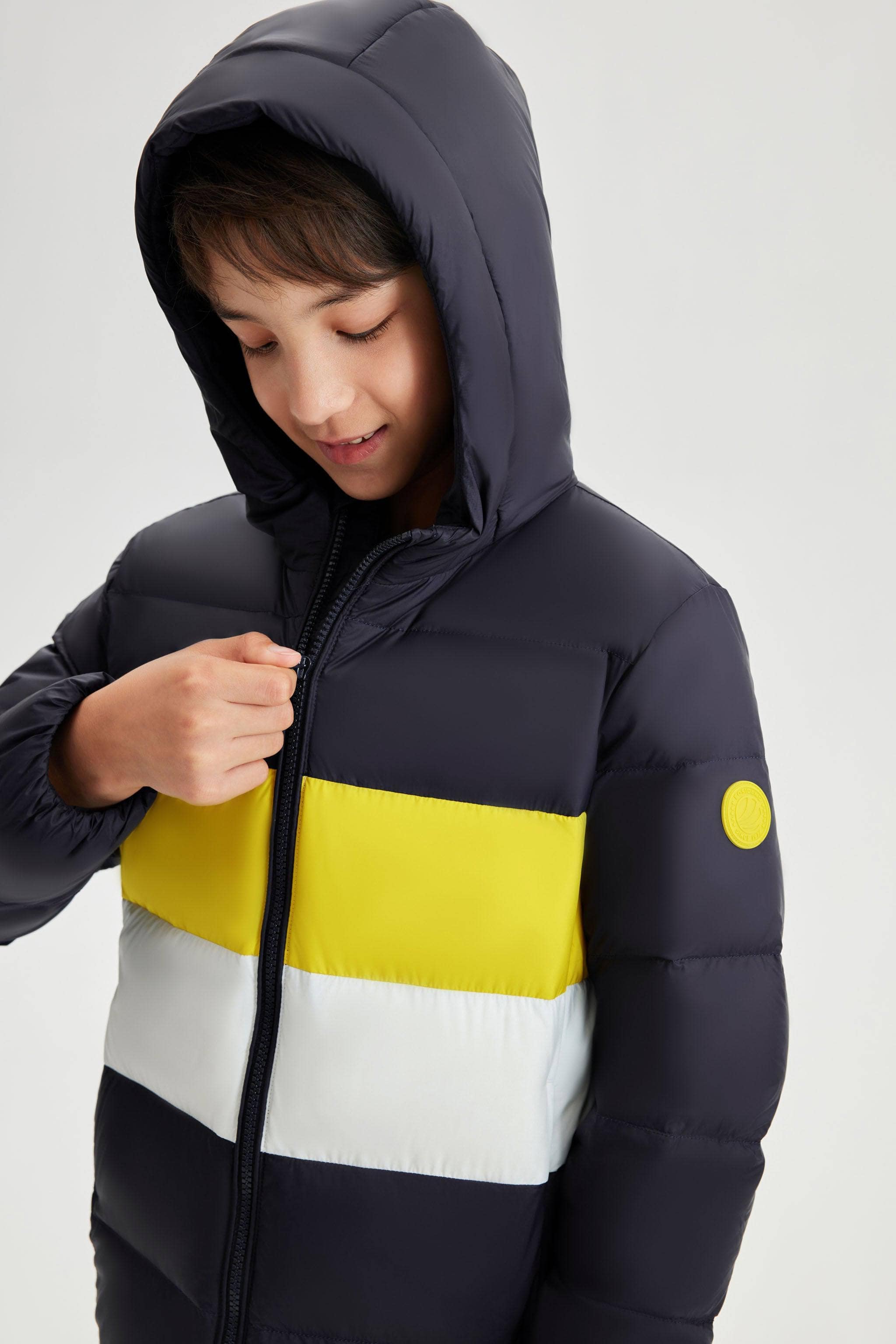 Kid's Down Jacket With Hood — Effortless storage and portability with on-the-go convenience — view 13; water-resistant