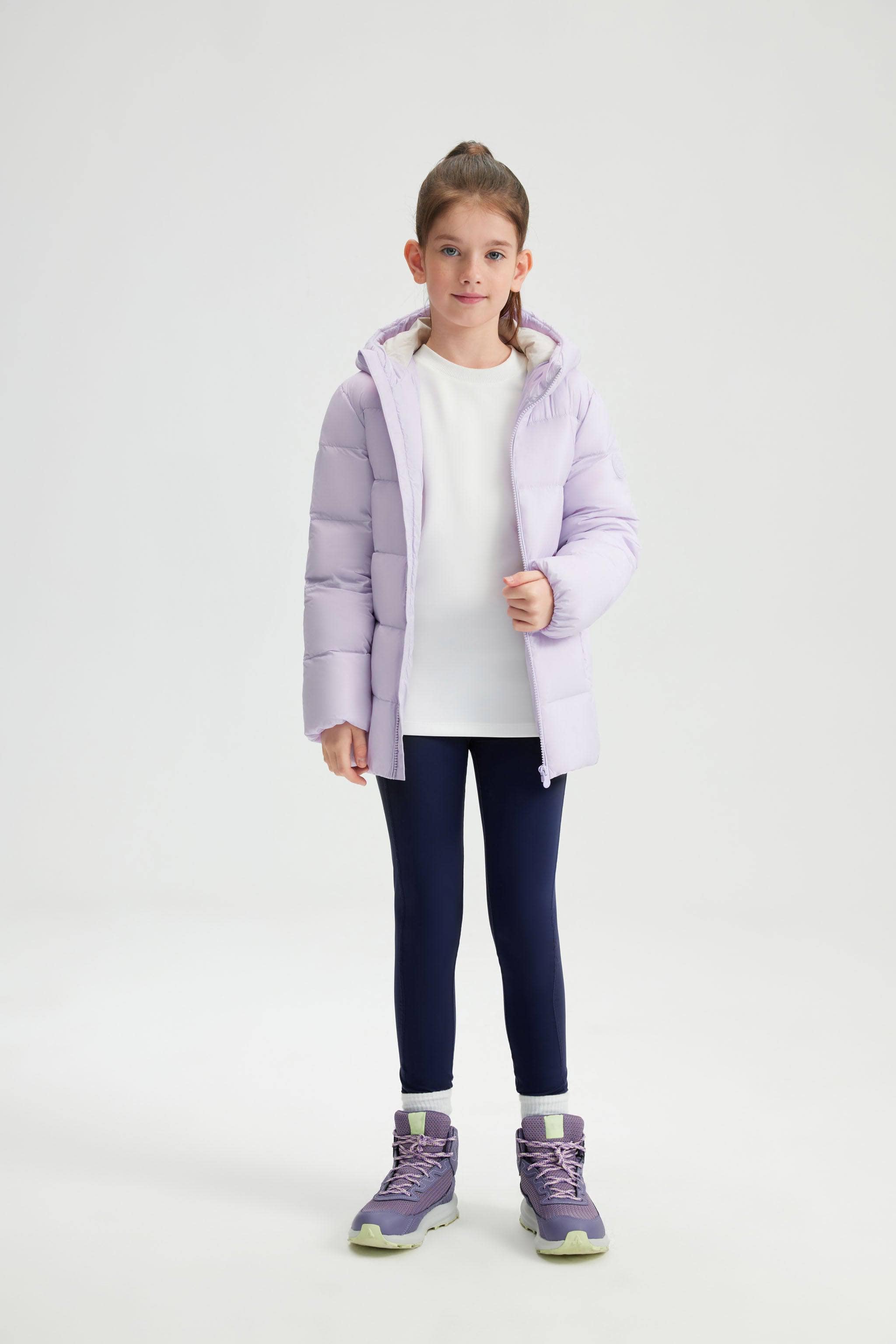 Kid's Down Jacket With Hood — Effortless storage and portability with on-the-go convenience — view 9; water-resistant