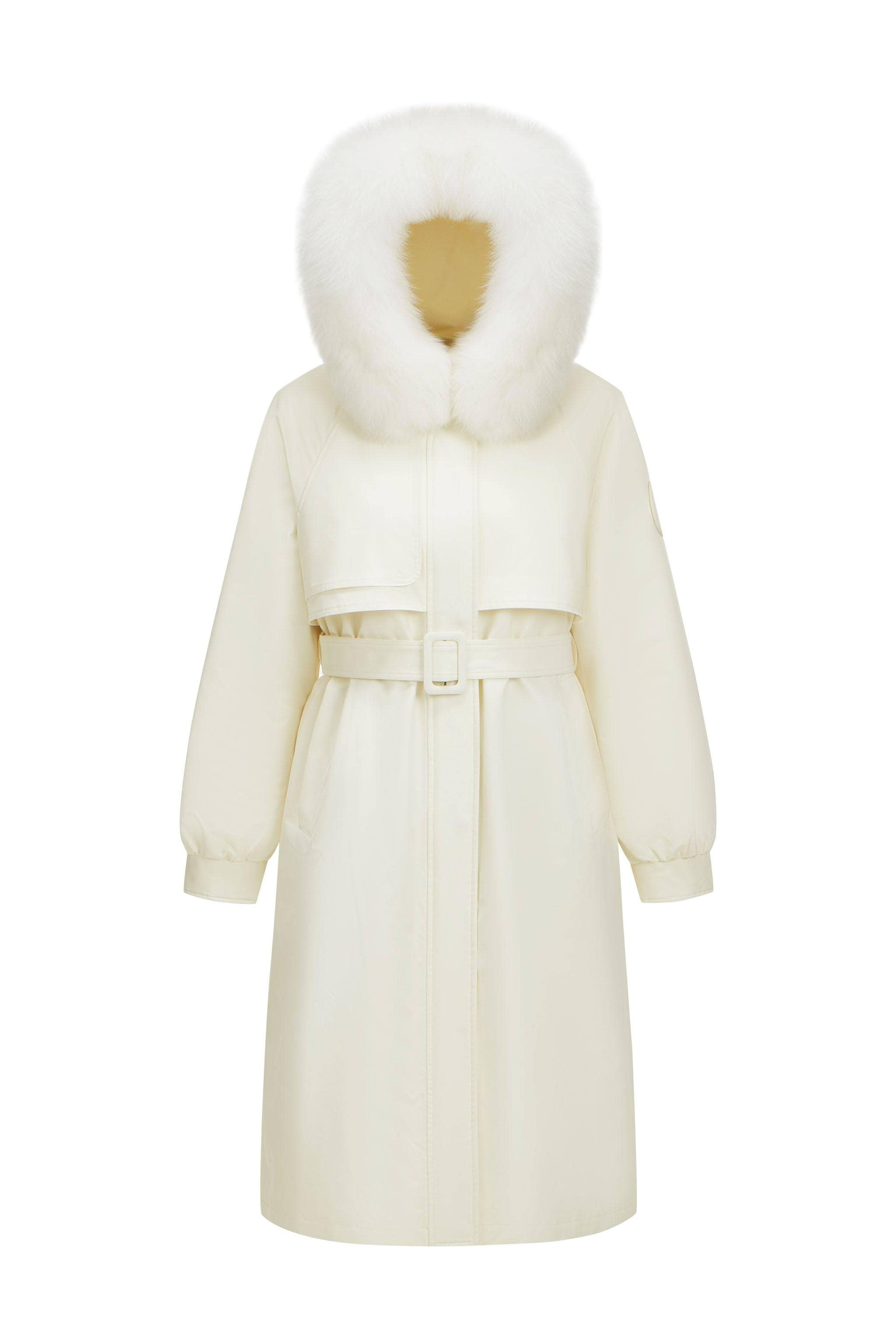 BOSIDENG 2023 Knee Length Fox Fur Down Parka Jacket