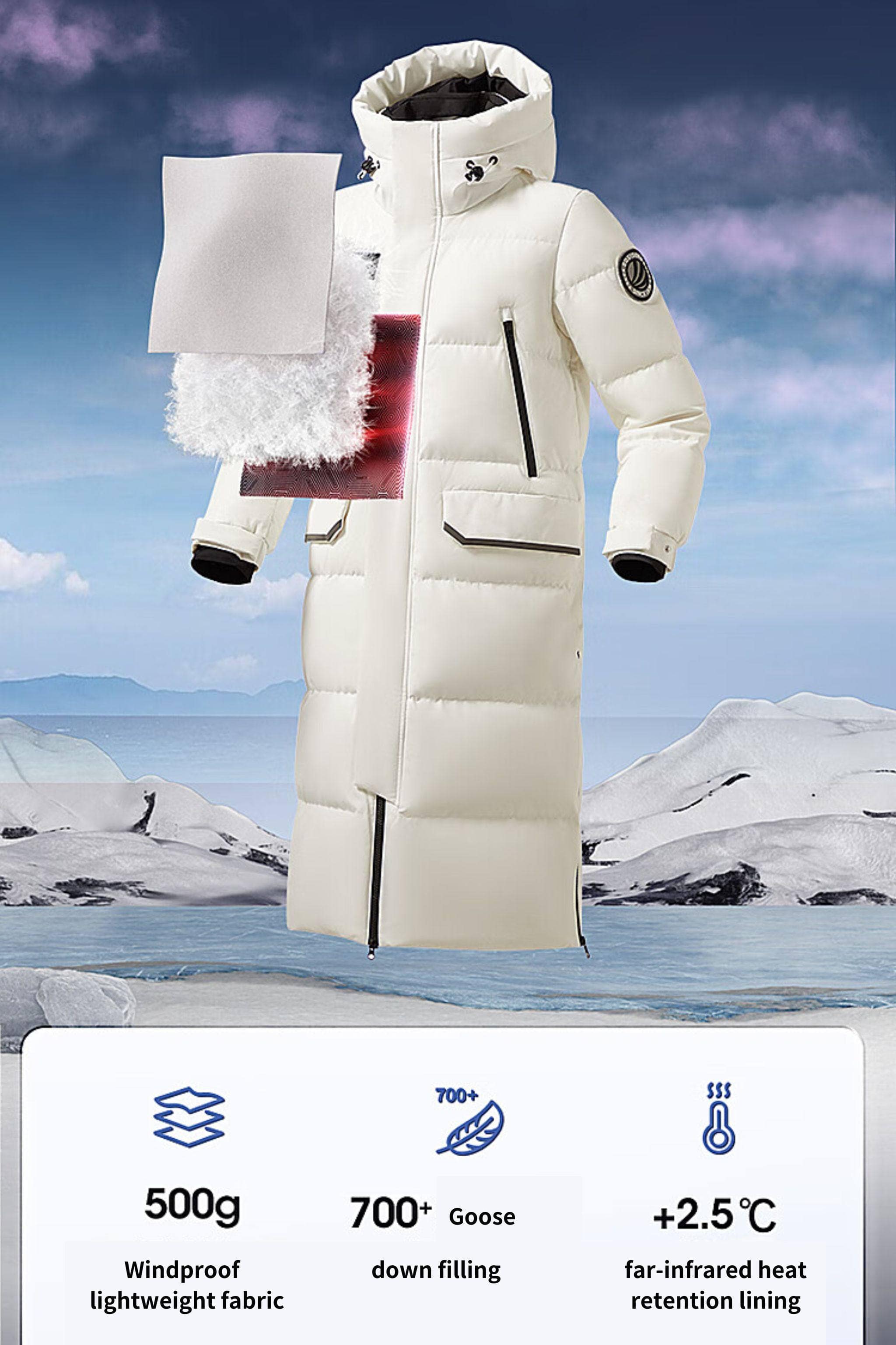 BOSIDENG 2023 Light Extreme Nuetral Long Parka Jacket