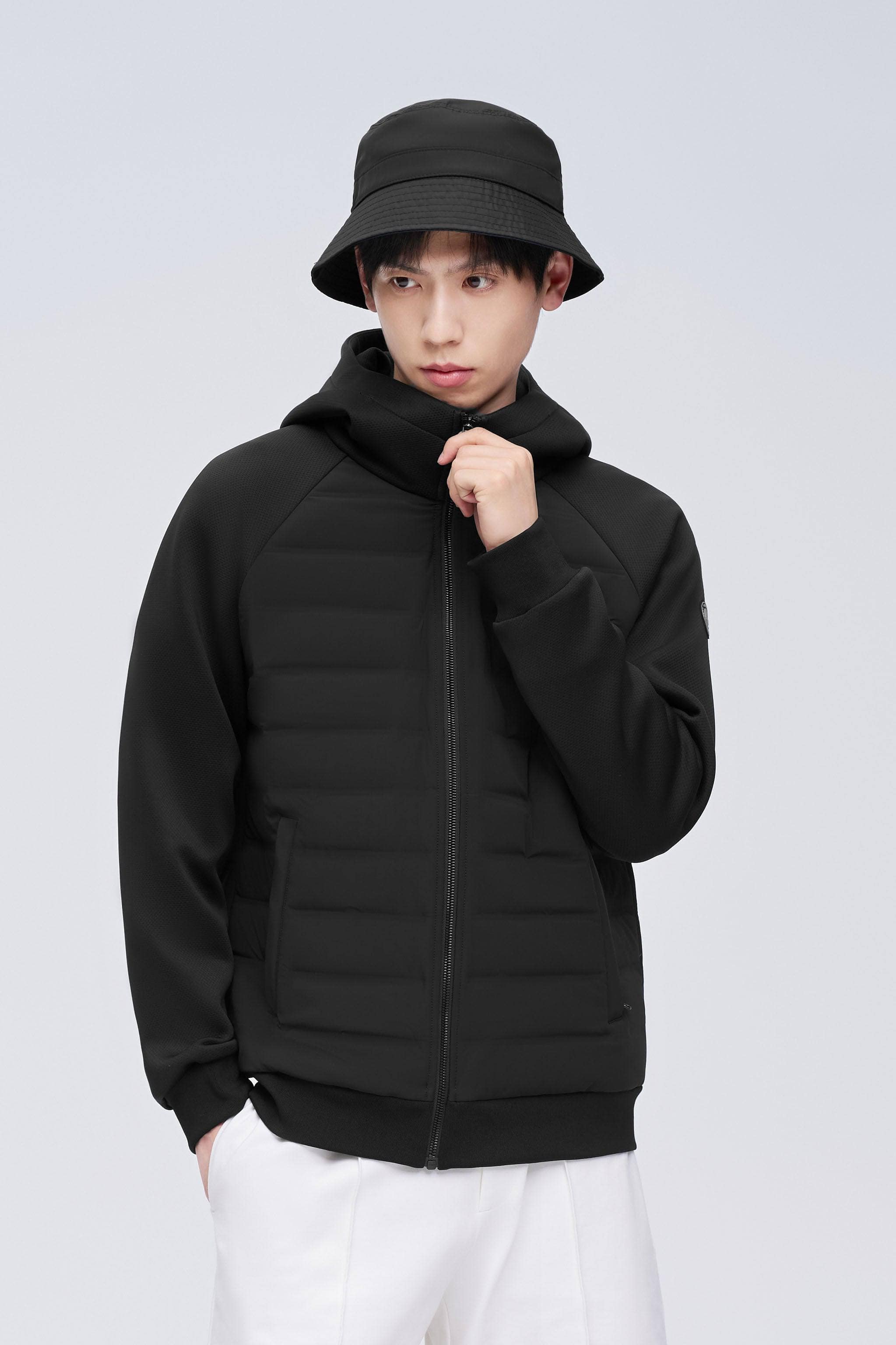 Men's Goose Down Short Hoodie — Experience superior warmth and comfort with our high-grade thermal fabric featuring — view 5