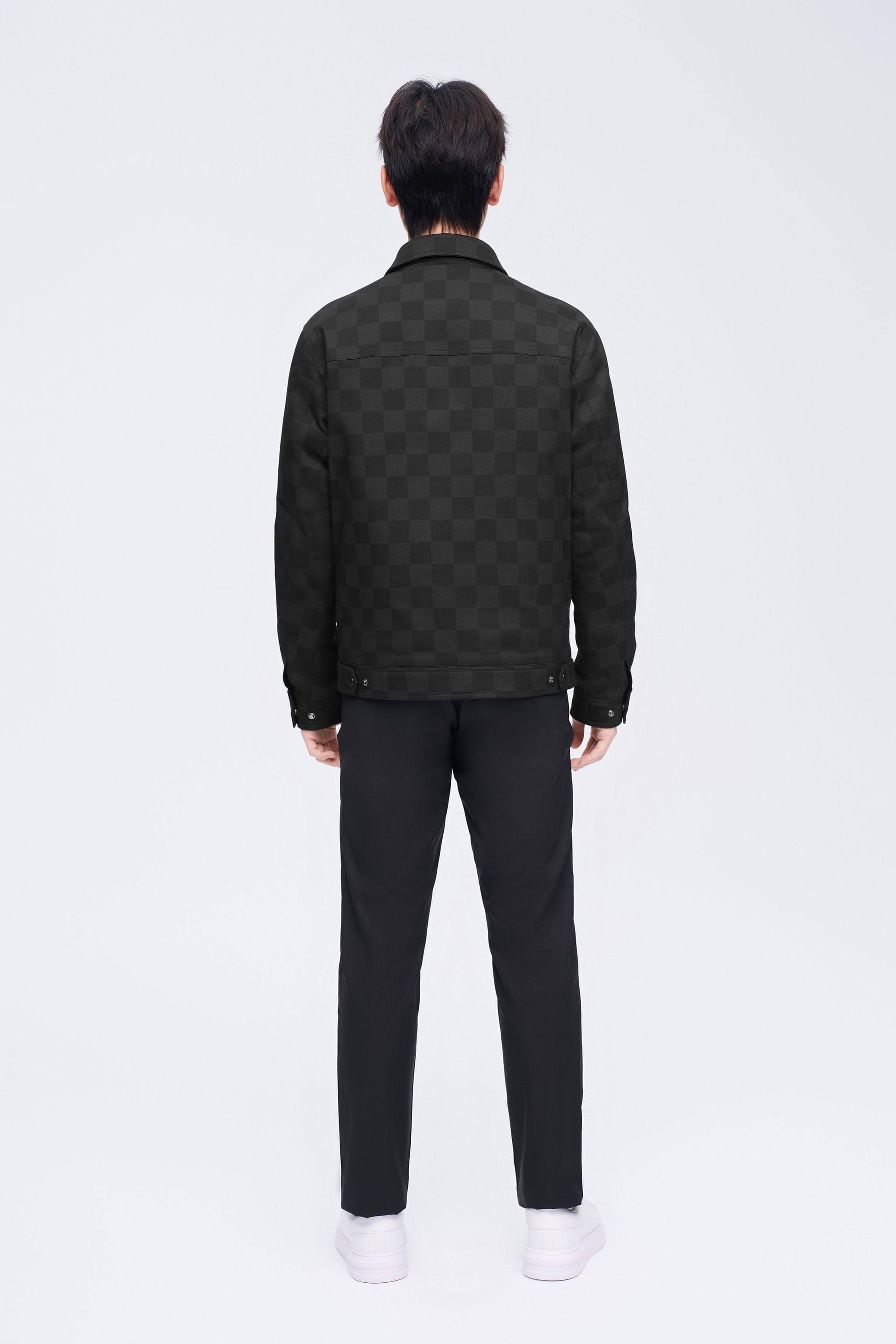 BOSIDENG 2023 Men's Jacquard Fabric Down Shacket Jacket