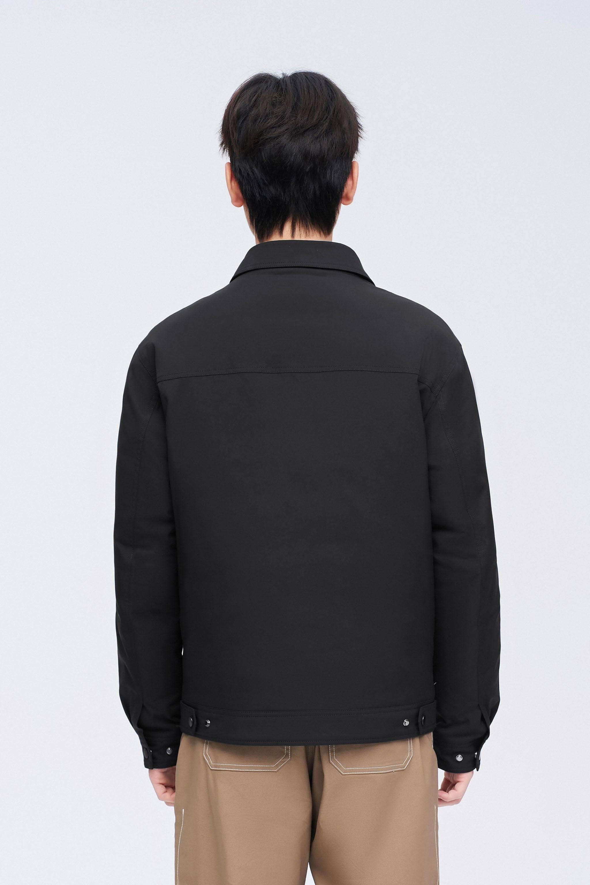 BOSIDENG 2023 Men's Jacquard Fabric Down Shacket Jacket
