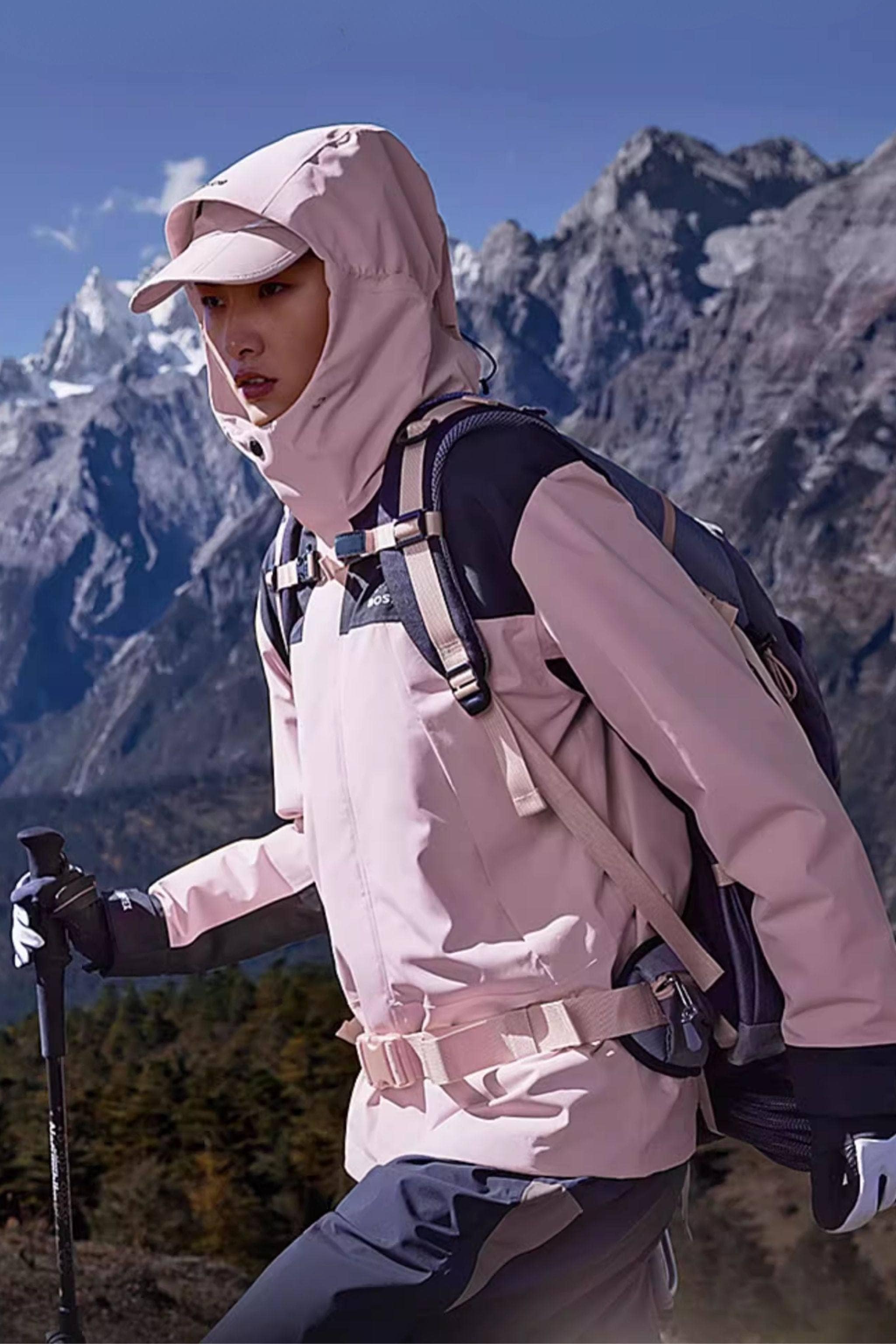 BOSIDENG 2023 3 in 1 All Weather Plus Goose Down Contrast Jacket 2430 Jacket Pinkish Tan / XS