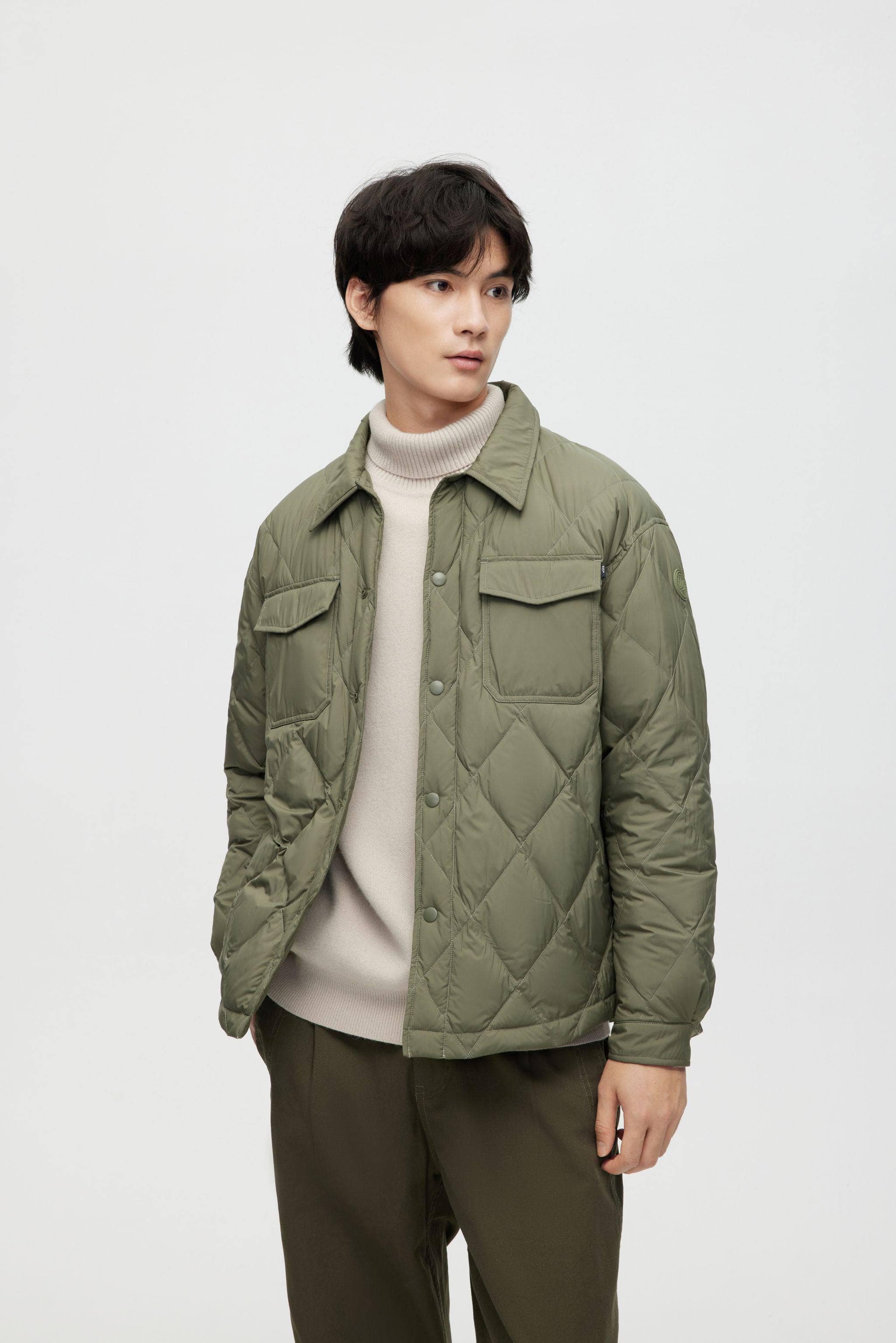 BOSIDENG 2023 Quilted Down Shacket Jacket