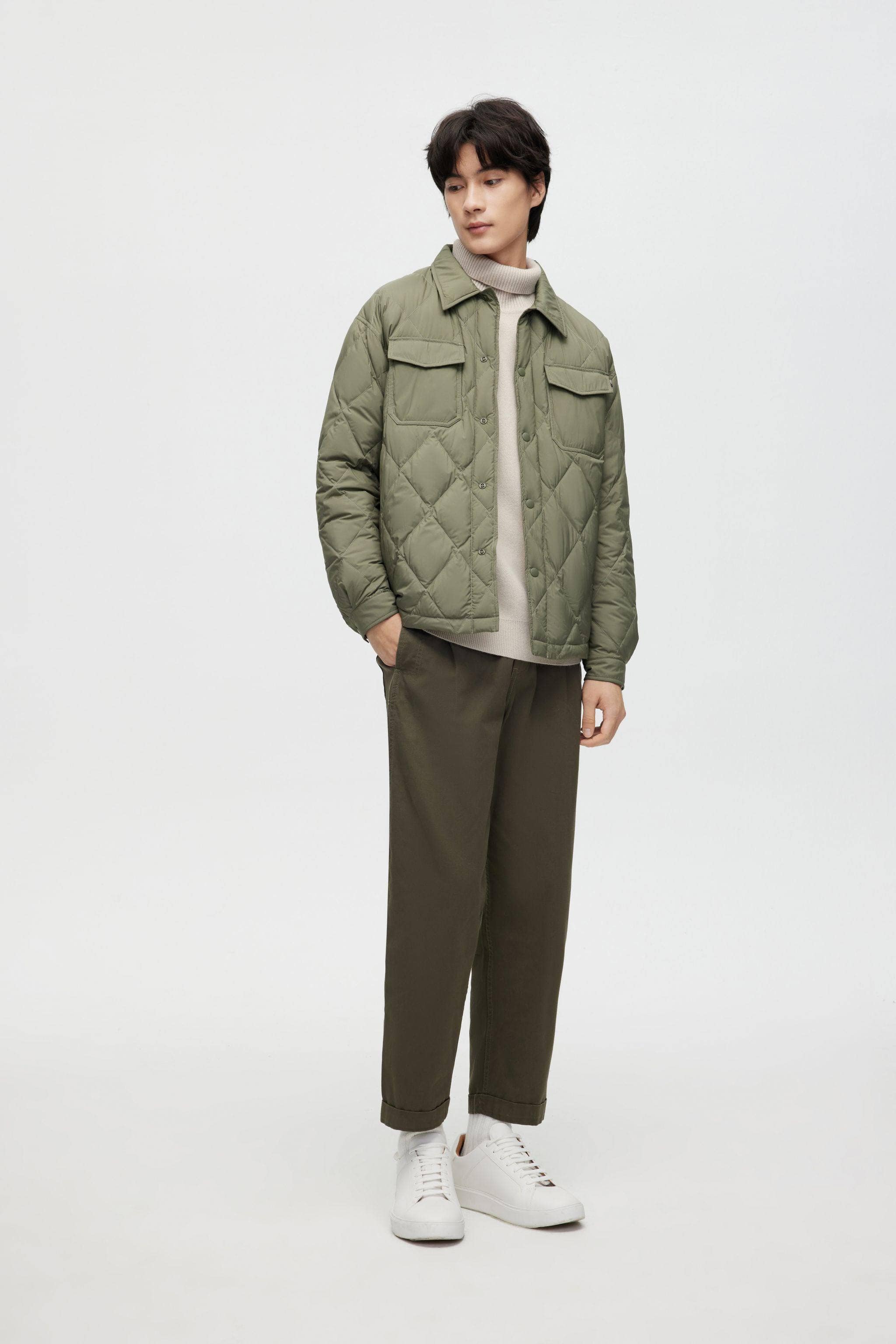BOSIDENG 2023 Quilted Down Shacket Jacket