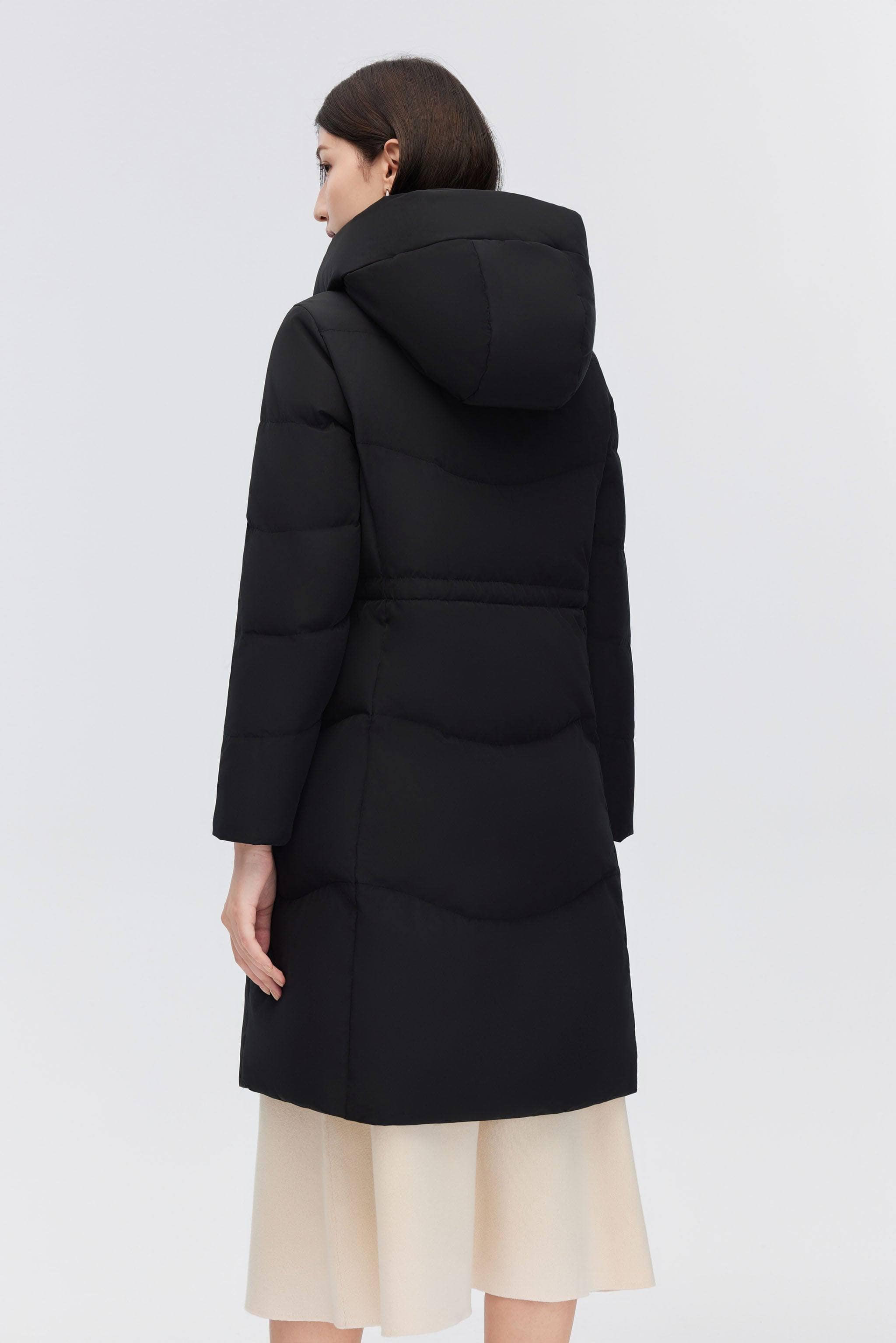 BOSIDENG 2023 Women's Classic Business Knee Length Goose Down Coat Jacket