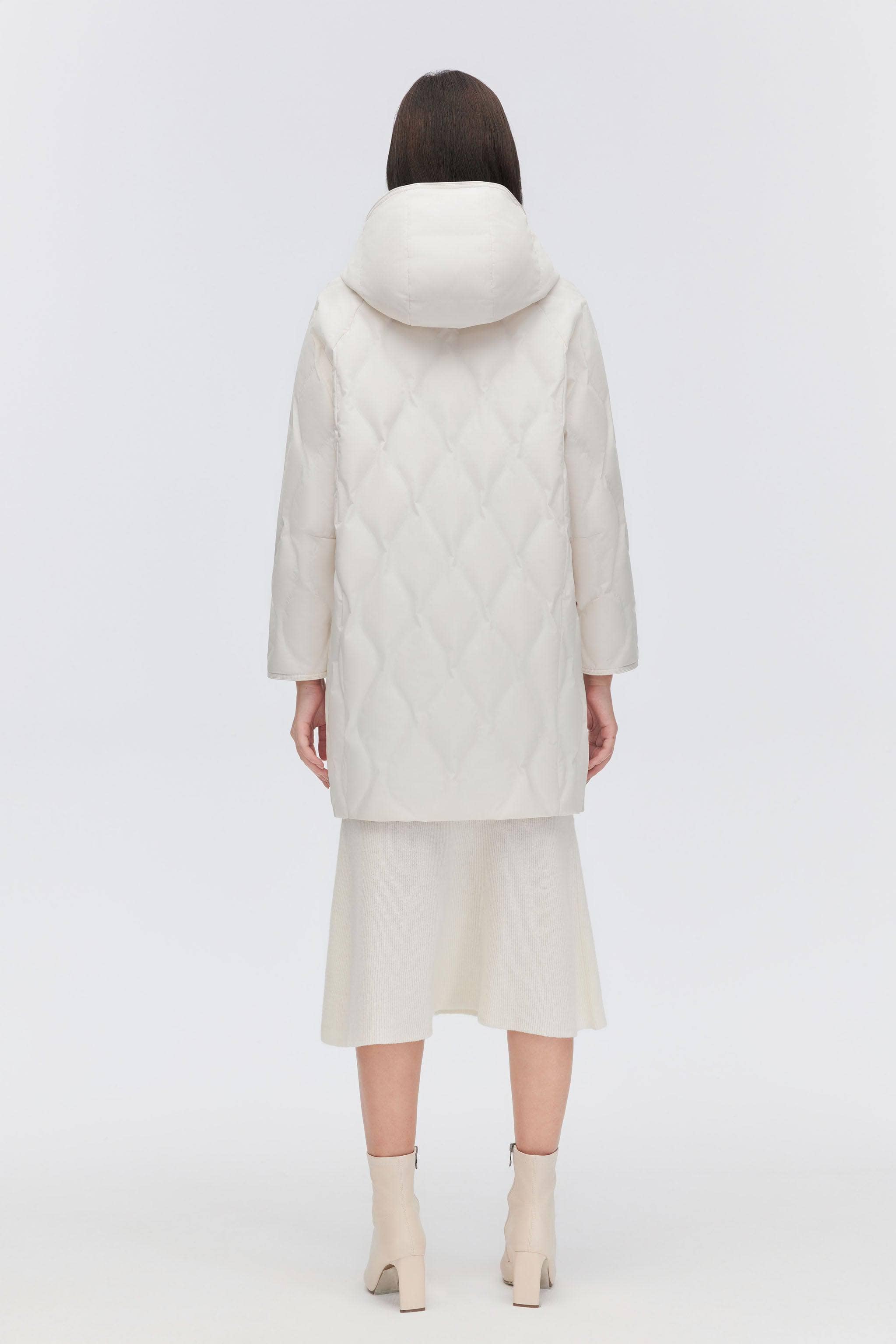 BOSIDENG 2023 Women's Classic Business Thigh Length Goose Down Coat Jacket