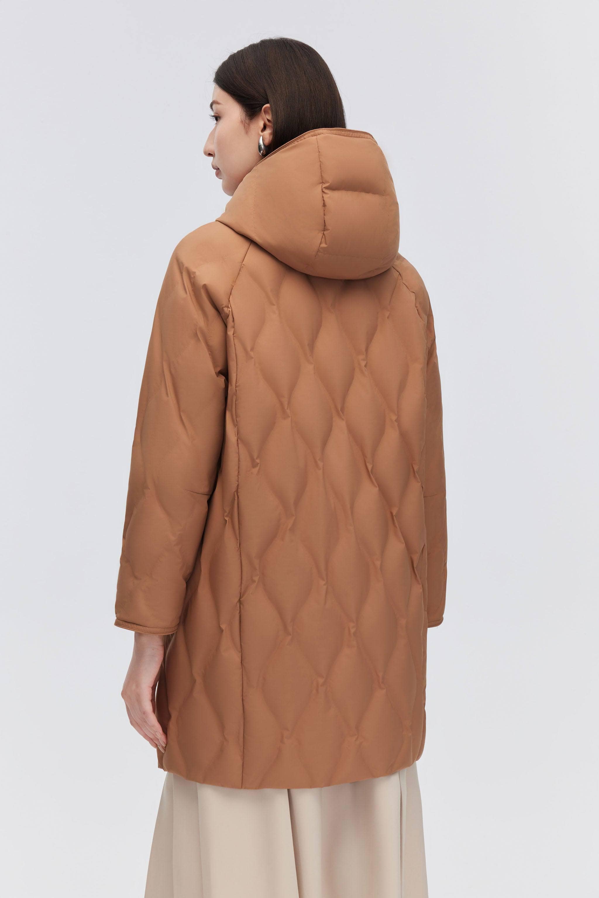 BOSIDENG 2023 Women's Classic Business Thigh Length Goose Down Coat Jacket