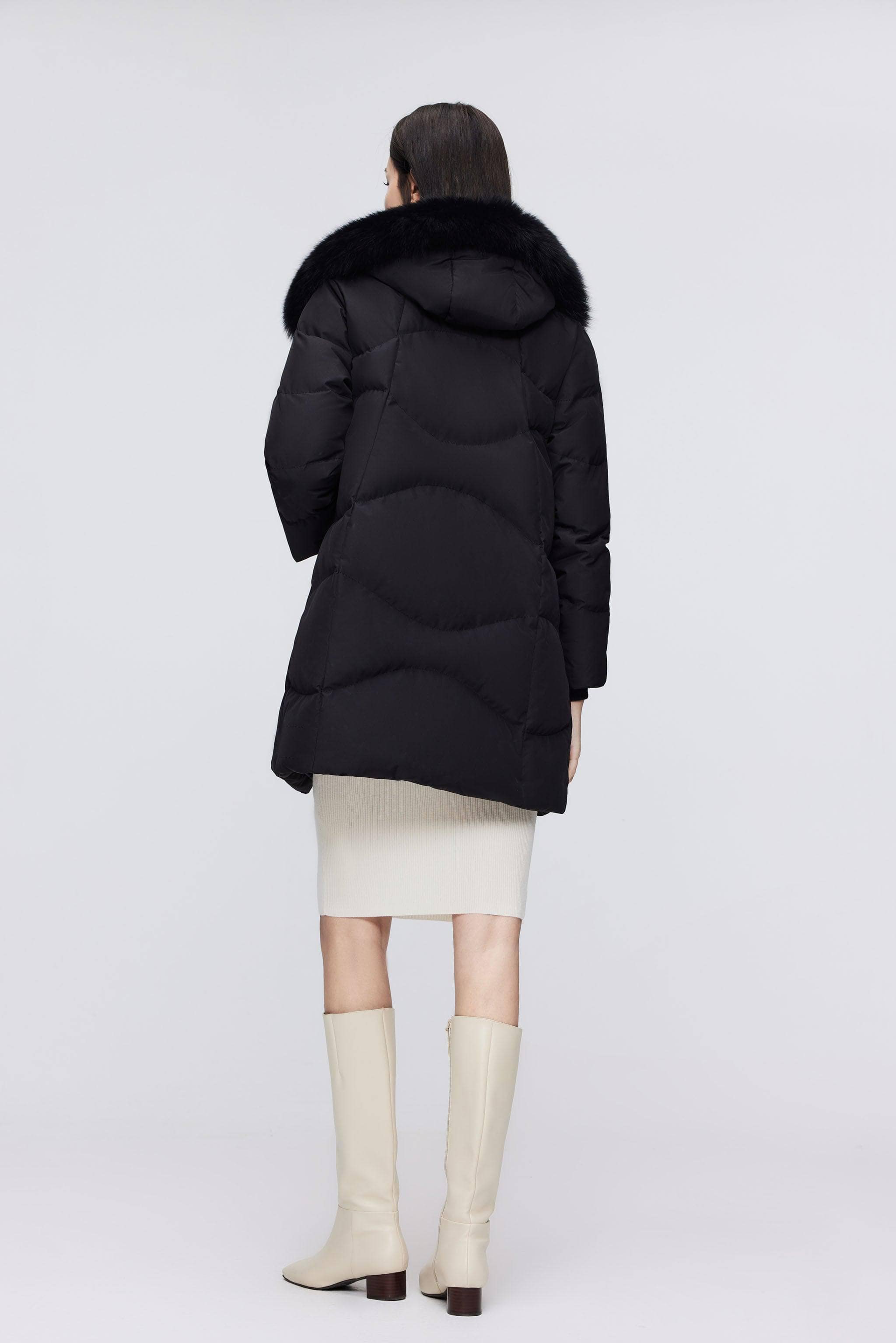 BOSIDENG 2023 Women's Classic Casual Down Parka with Fur 5126