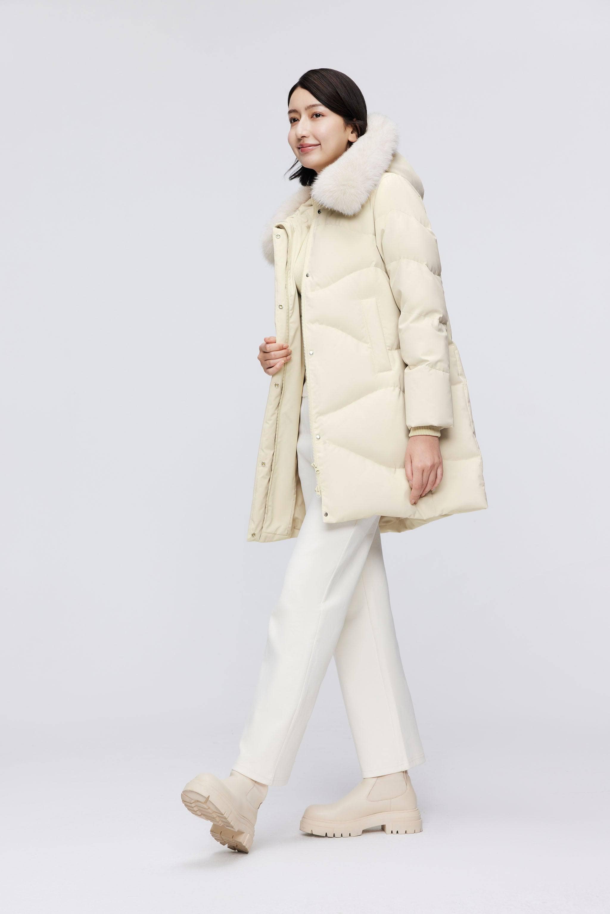 Women's Classic Casual Down Parka with Fur 5126 — Experience unparalleled warmth and luxury with our premium duck — view 9; windproof