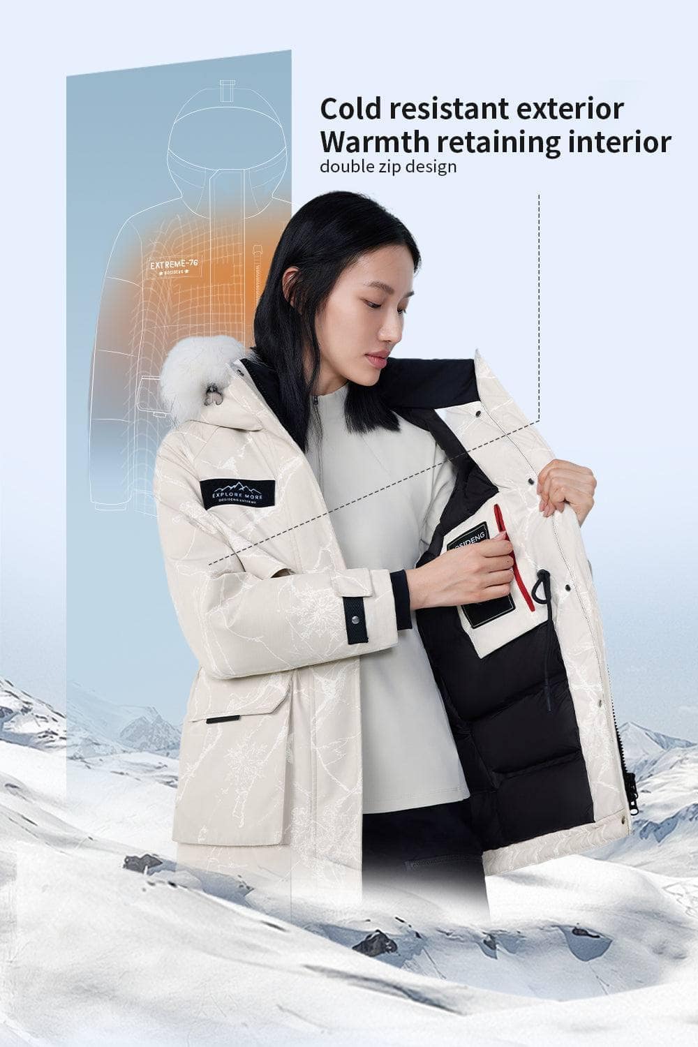 BOSIDENG 2023 Women's Classic Extreme Goose Down Jacket 2312 Jacket