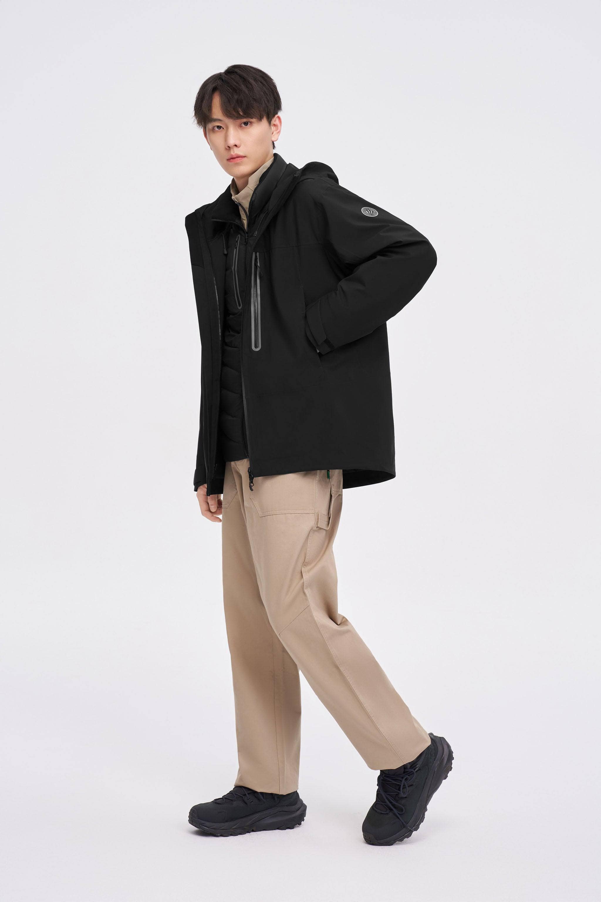 3 in 1 All Weather Goose Down Parka 2420 — Explore our 3-in-1 All-Weather Jacket, meticulously crafted to excel in all in Black, sizes XS–4XL; waterproof, windproof