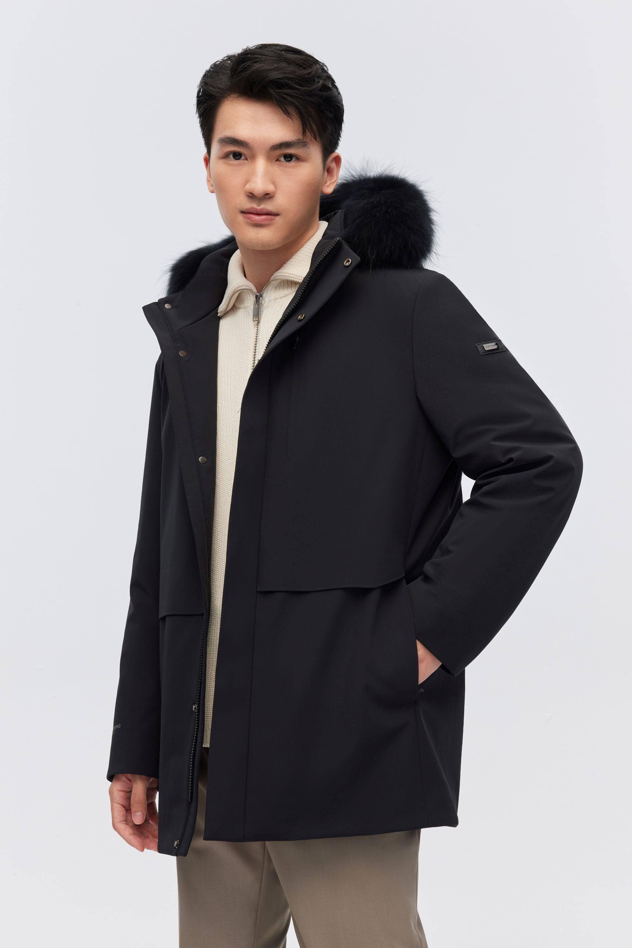 BOSIDENG 2023 Men's Classic Business Goose Down Jacket 4159 XS / Black