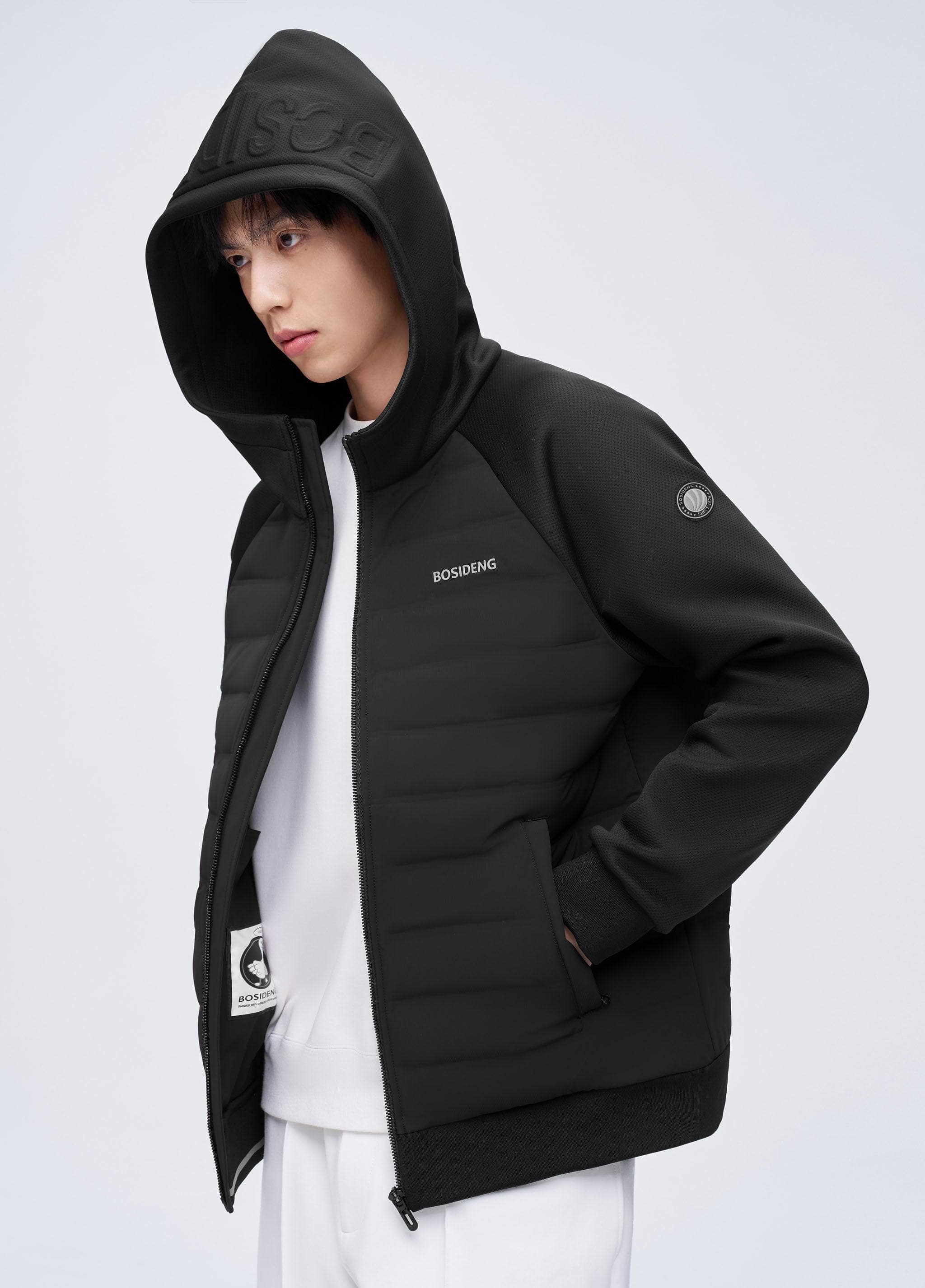 Men's Goose Down Short Hoodie — Experience superior warmth and comfort with our high-grade thermal fabric featuring in Black, sizes XS–XXL