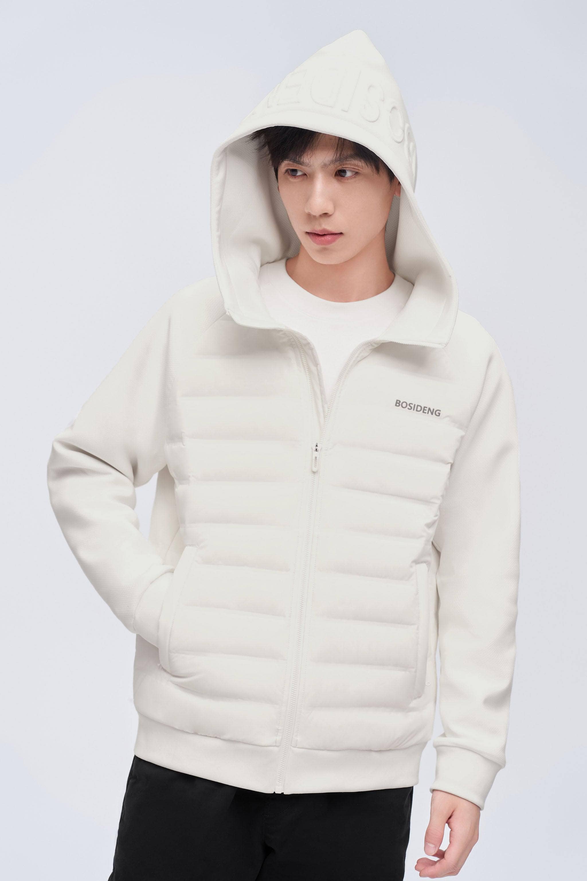 Men's Goose Down Short Hoodie — Experience superior warmth and comfort with our high-grade thermal fabric featuring in Cloud, sizes XS–XXL