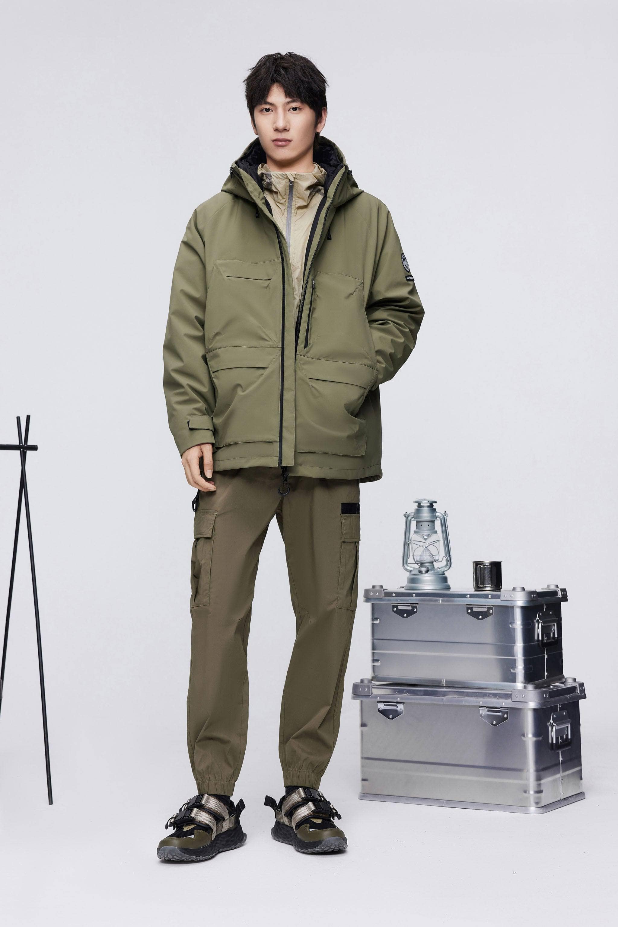 BOSIDENG 2023 Tactical Outdoor Down Windbreaker Jacket XS / Pale Green