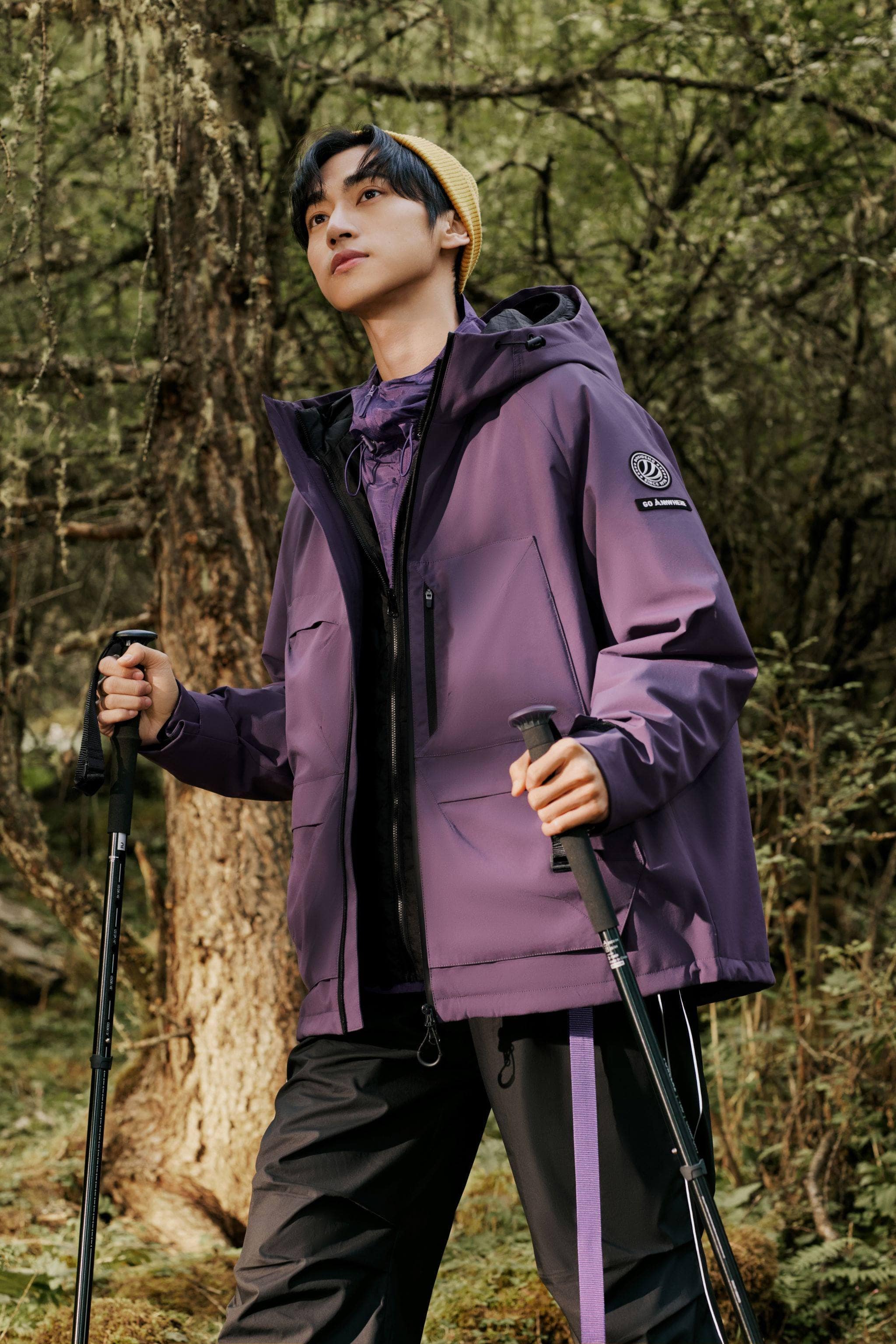BOSIDENG 2023 Tactical Outdoor Down Windbreaker Jacket XXS / Blackcurrant Violet
