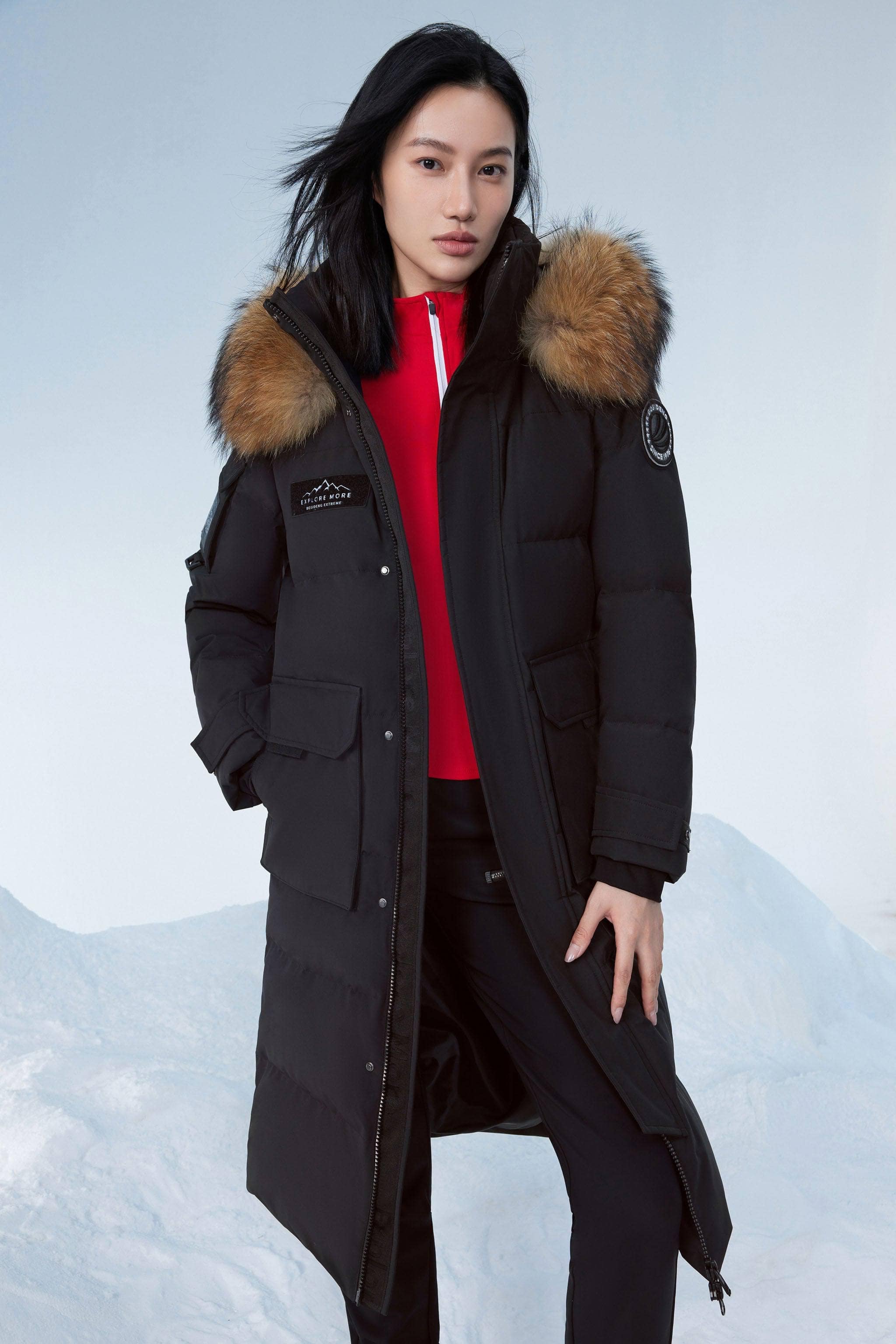 BOSIDENG 2023 Classic Extreme Full Length Goose Down Parka 2300 Jacket XXXS / Black