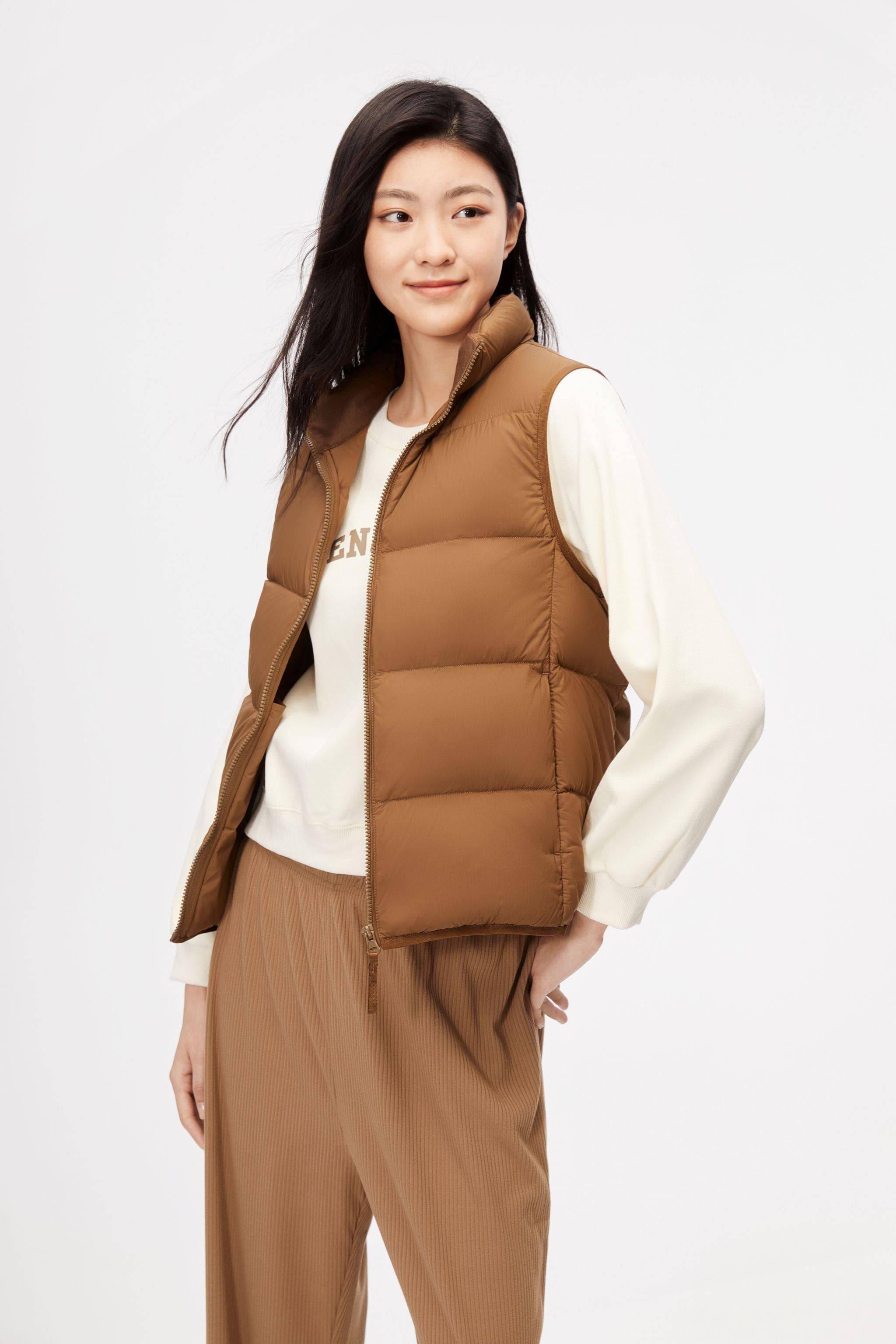 BOSIDENG 2023 Puffer Down Gilet Gilet XXXS / Smoky chesnut