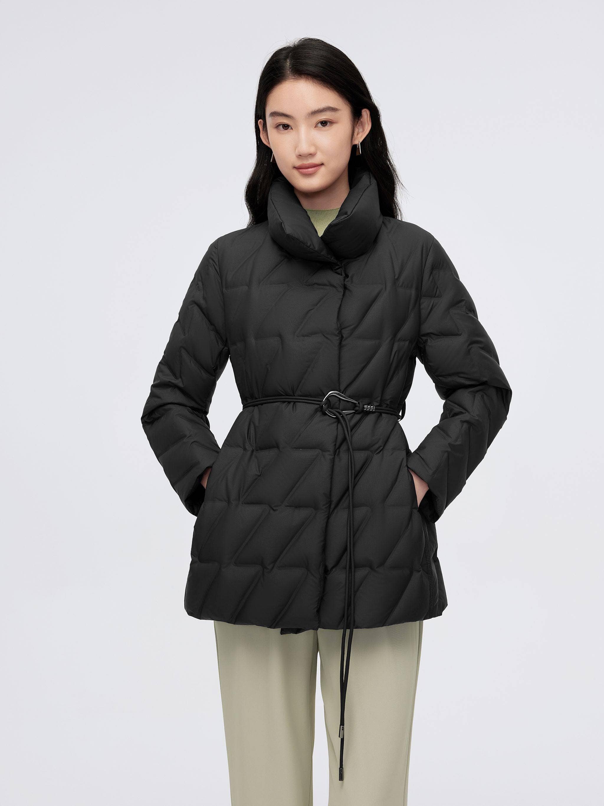 BOSIDENG 2024 Women's Goose Down Coat 4142 18 / Black