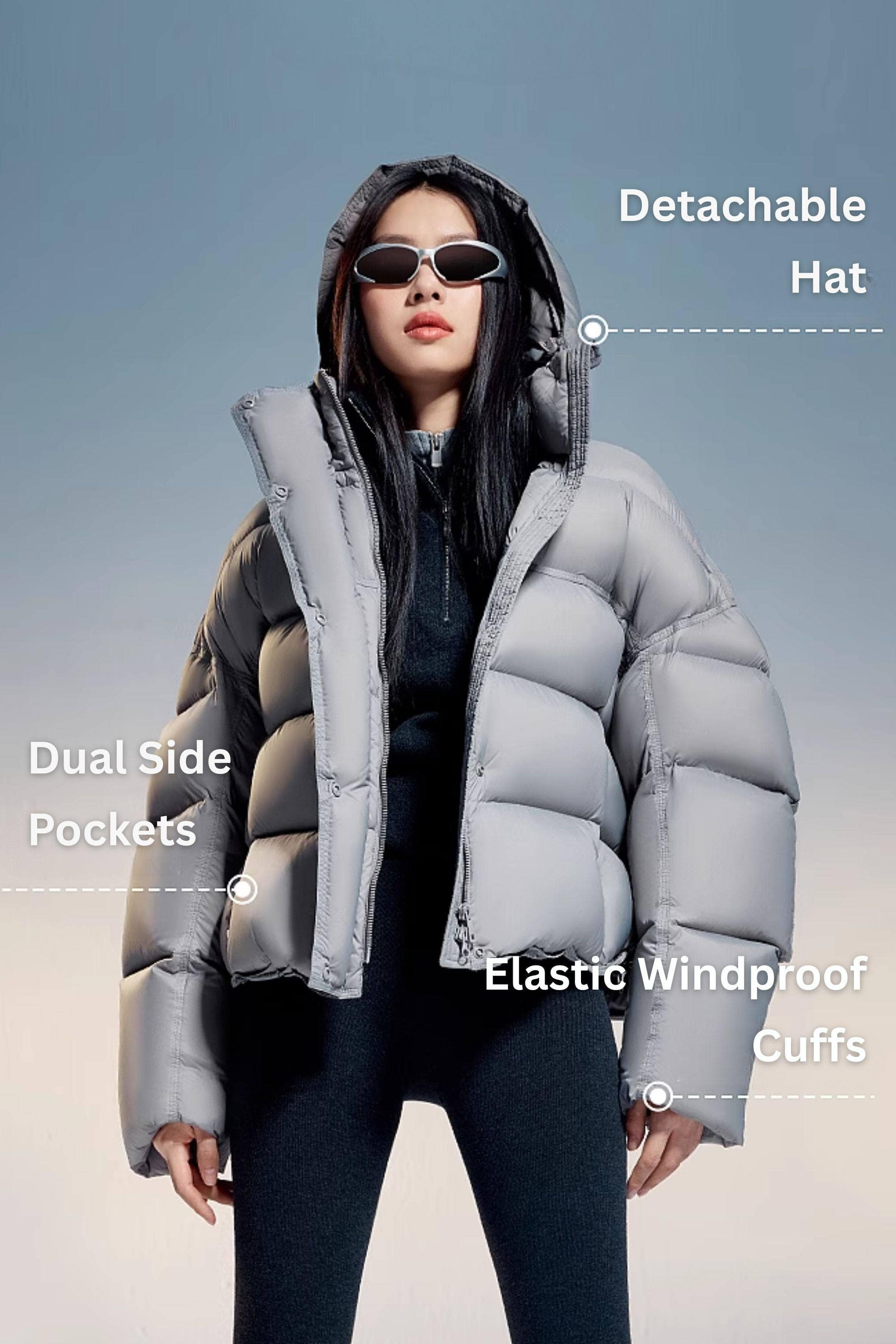 BOSIDENG 2024 Adjustable Puffer With Detachable Hood Puffer