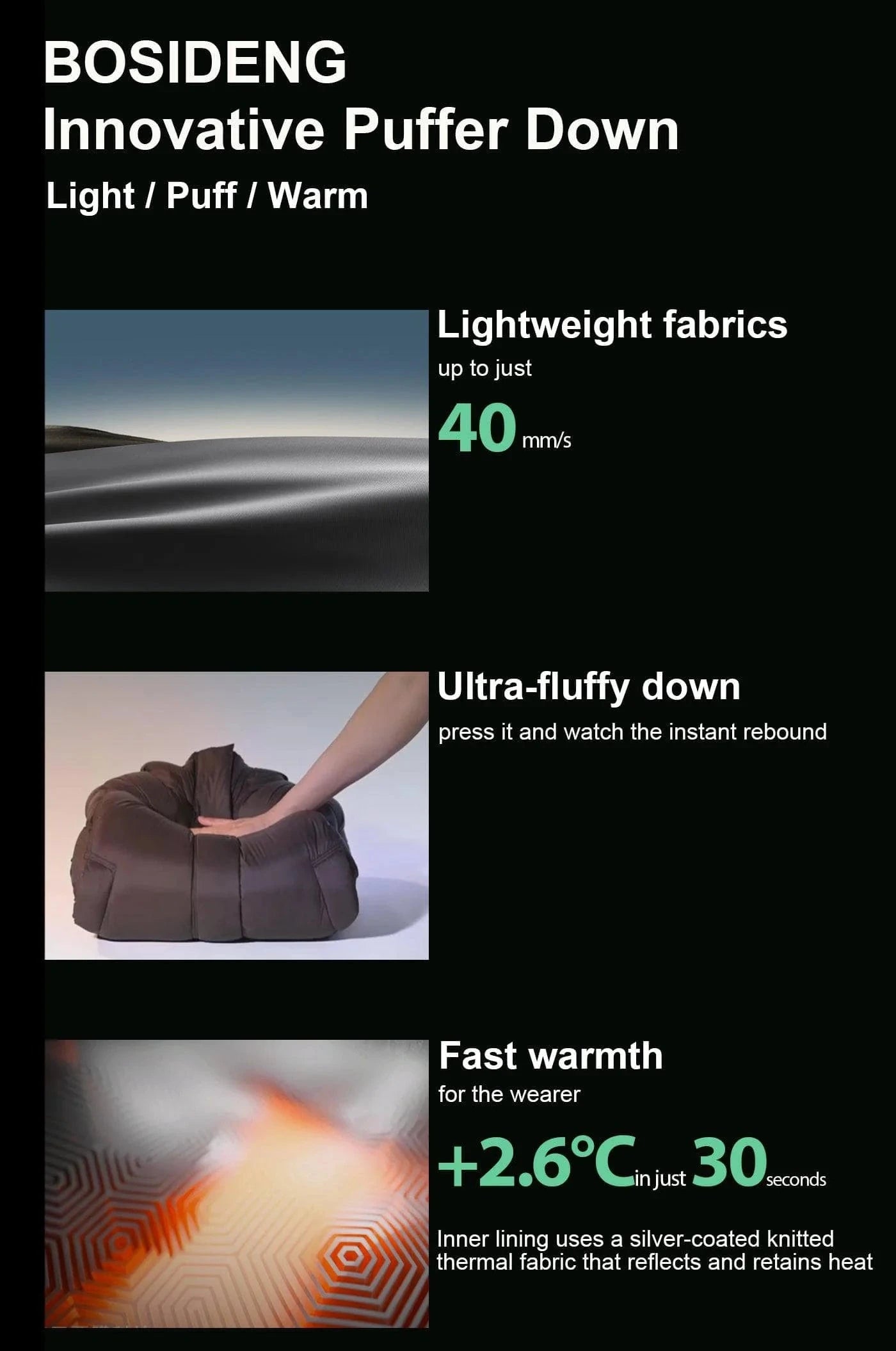 BOSIDENG 2024 Adjustable Puffer With Detachable Hood Puffer