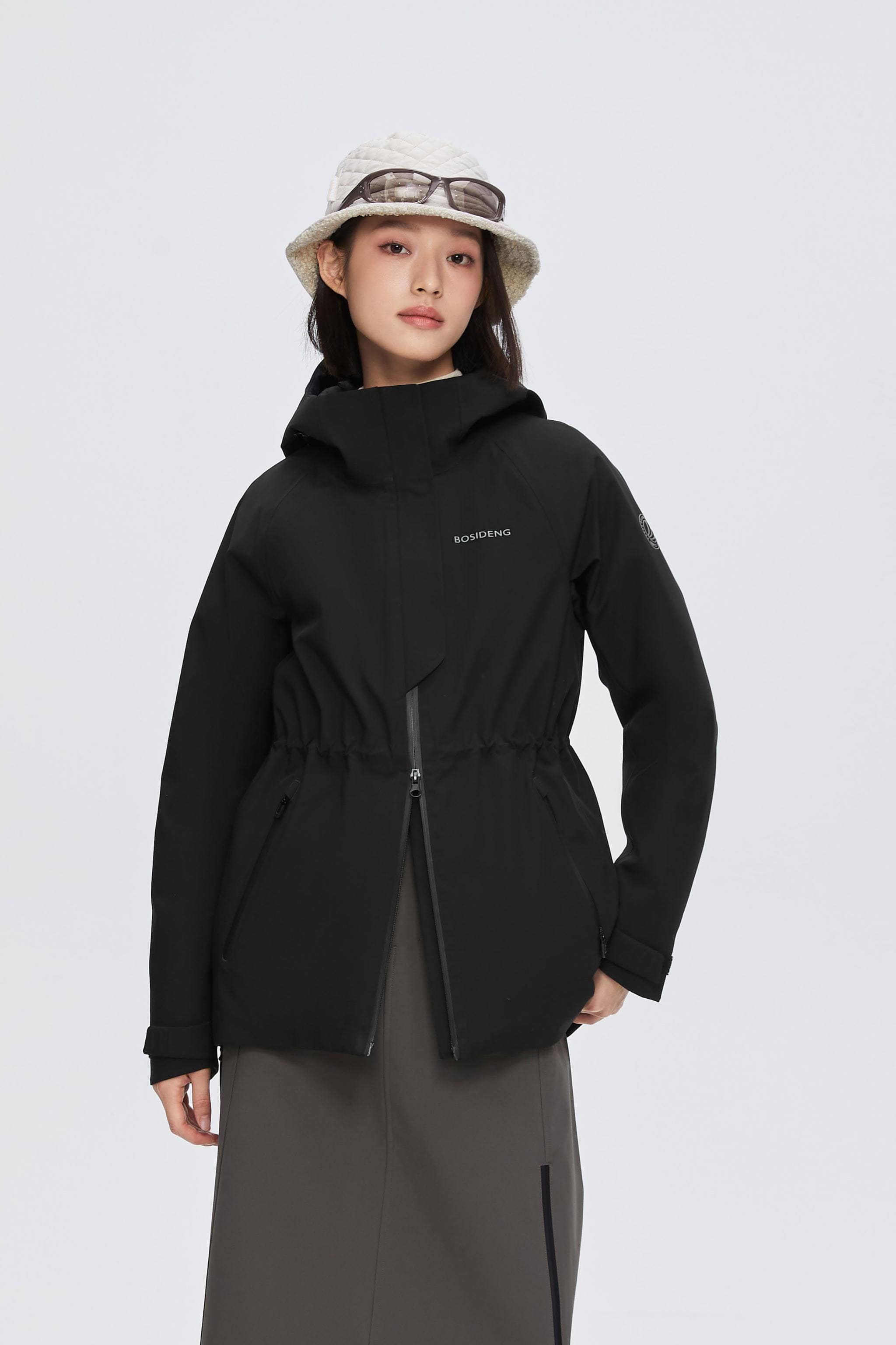 BOSIDENG 2024 Women's goose down hoody windstopper 2406 Jackets Black / 4