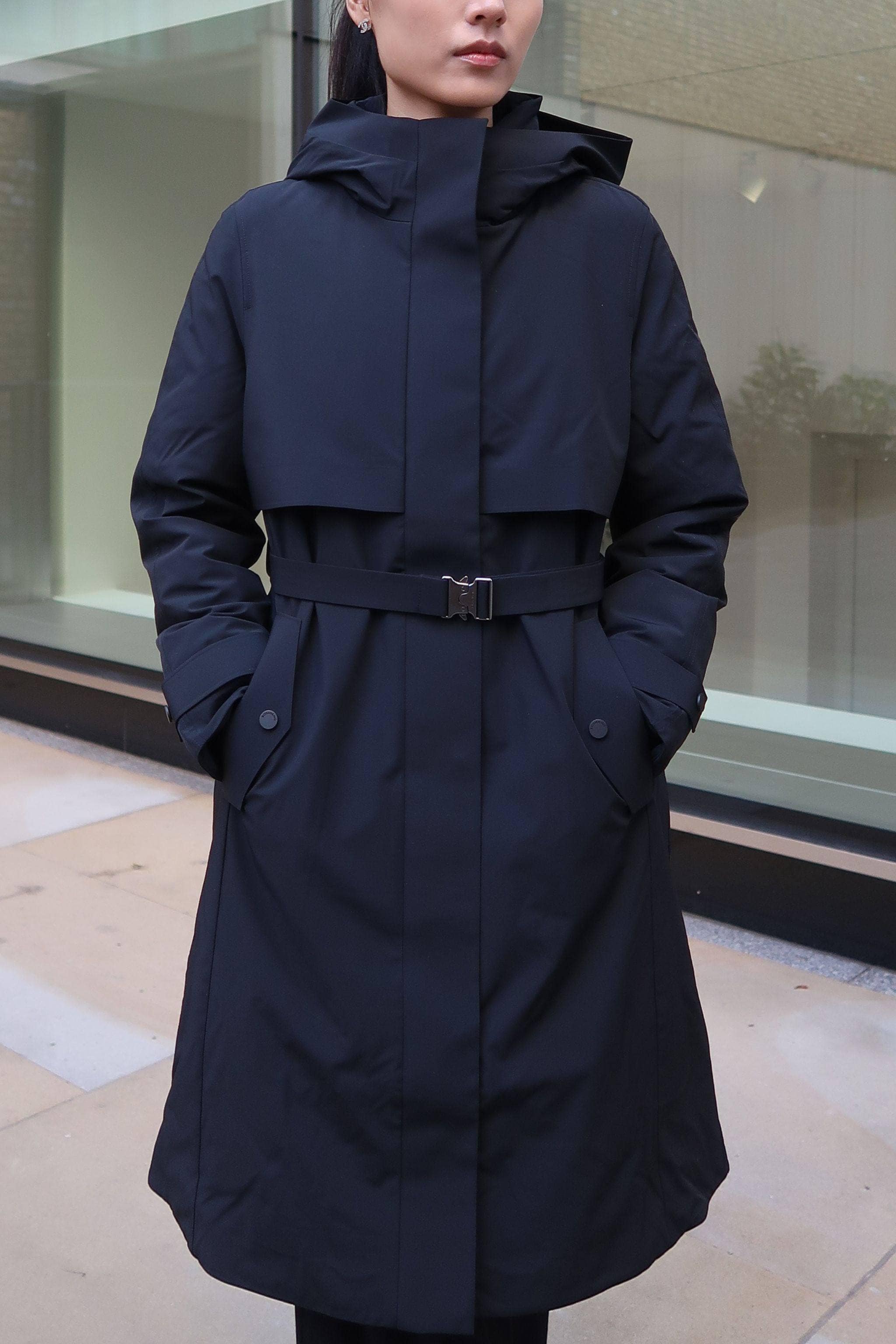 BOSIDENG 2024 Women's Goose Down Mac Jackets Black / 4