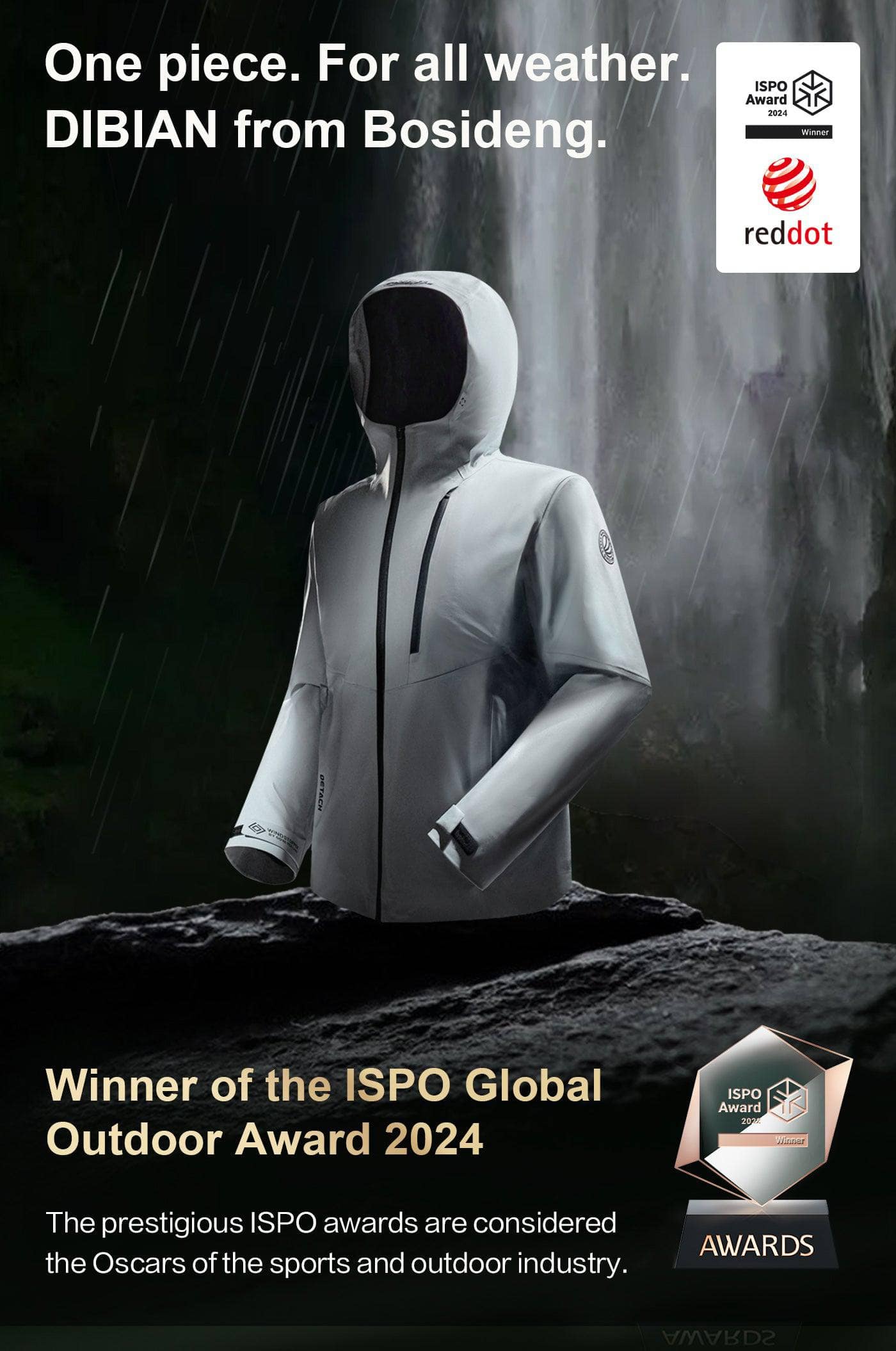 BOSIDENG 2024 DIBIAN Detach 3 in 1 Goose Down Jacket