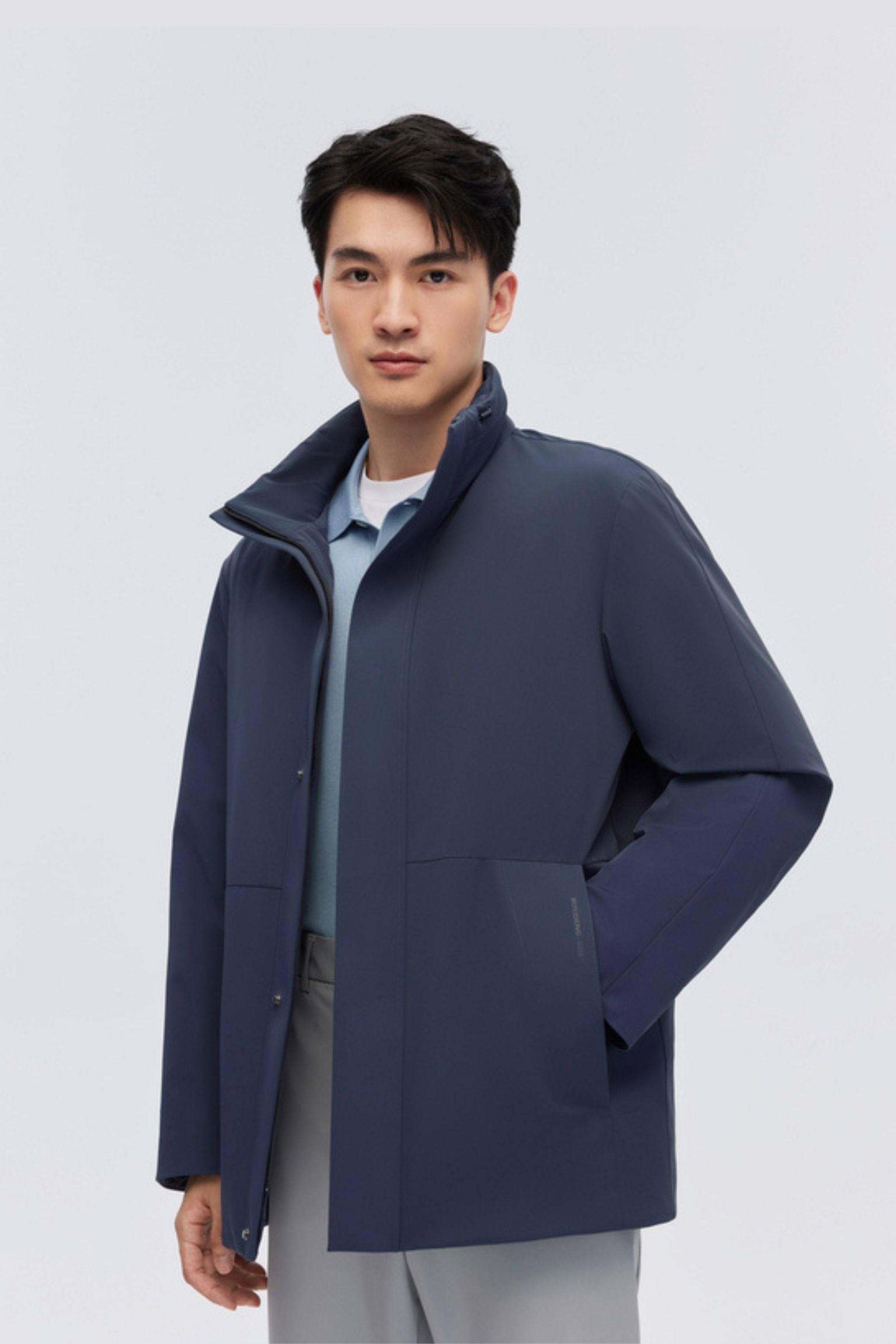BOSIDENG 2024 Men's Standing Collar Goose Down Jacket Jackets Dream Blue / S