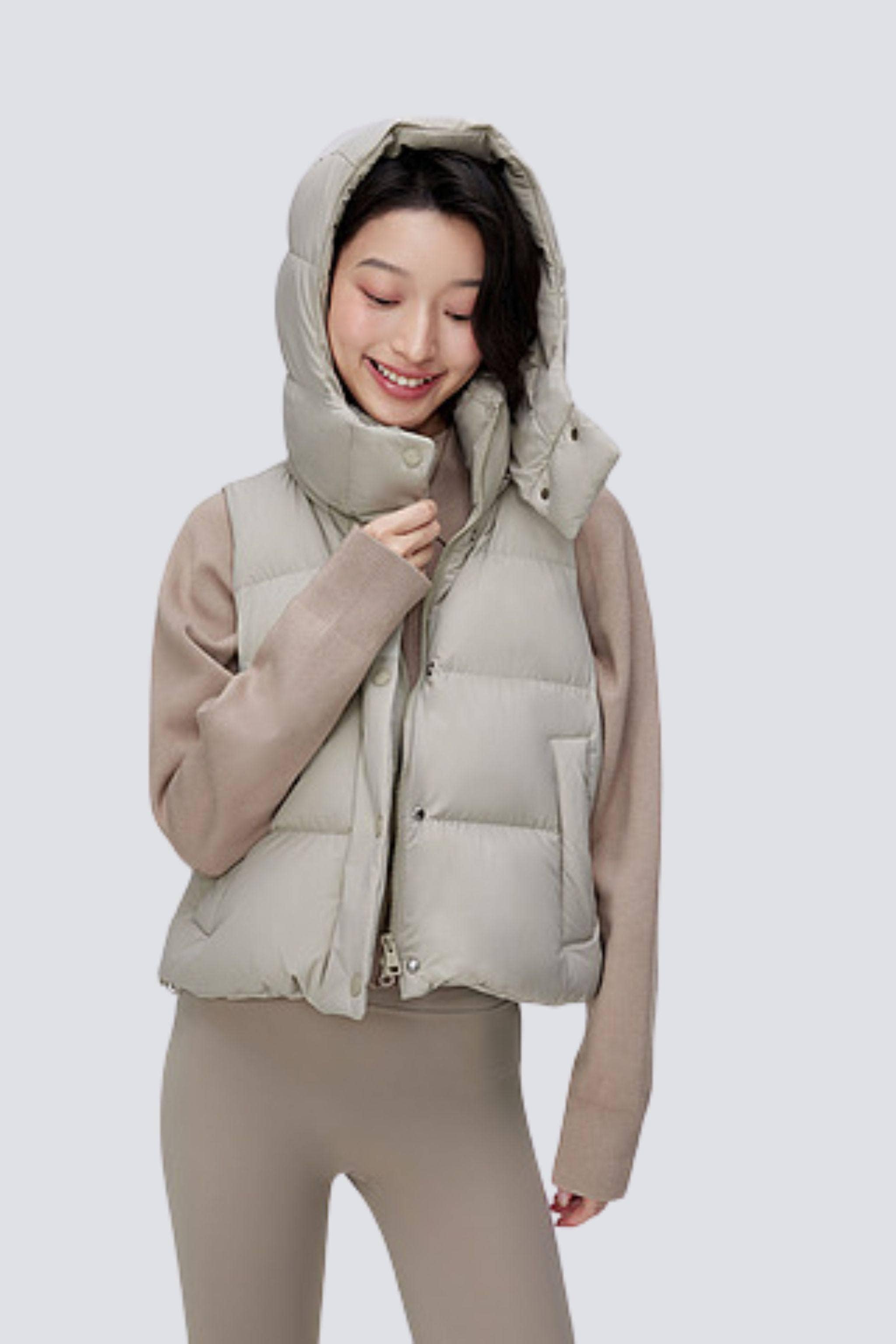 BOSIDENG 2024 Feel the Cloud women’s down gilet with detachable hood gilet
