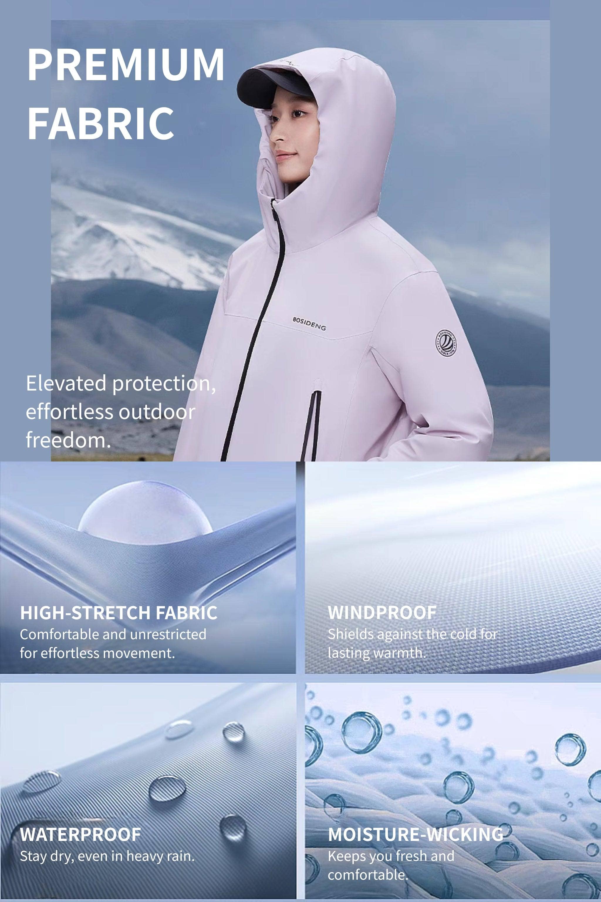 BOSIDENG 2024 Goose Down Hoody Windstopper 2400 Jackets