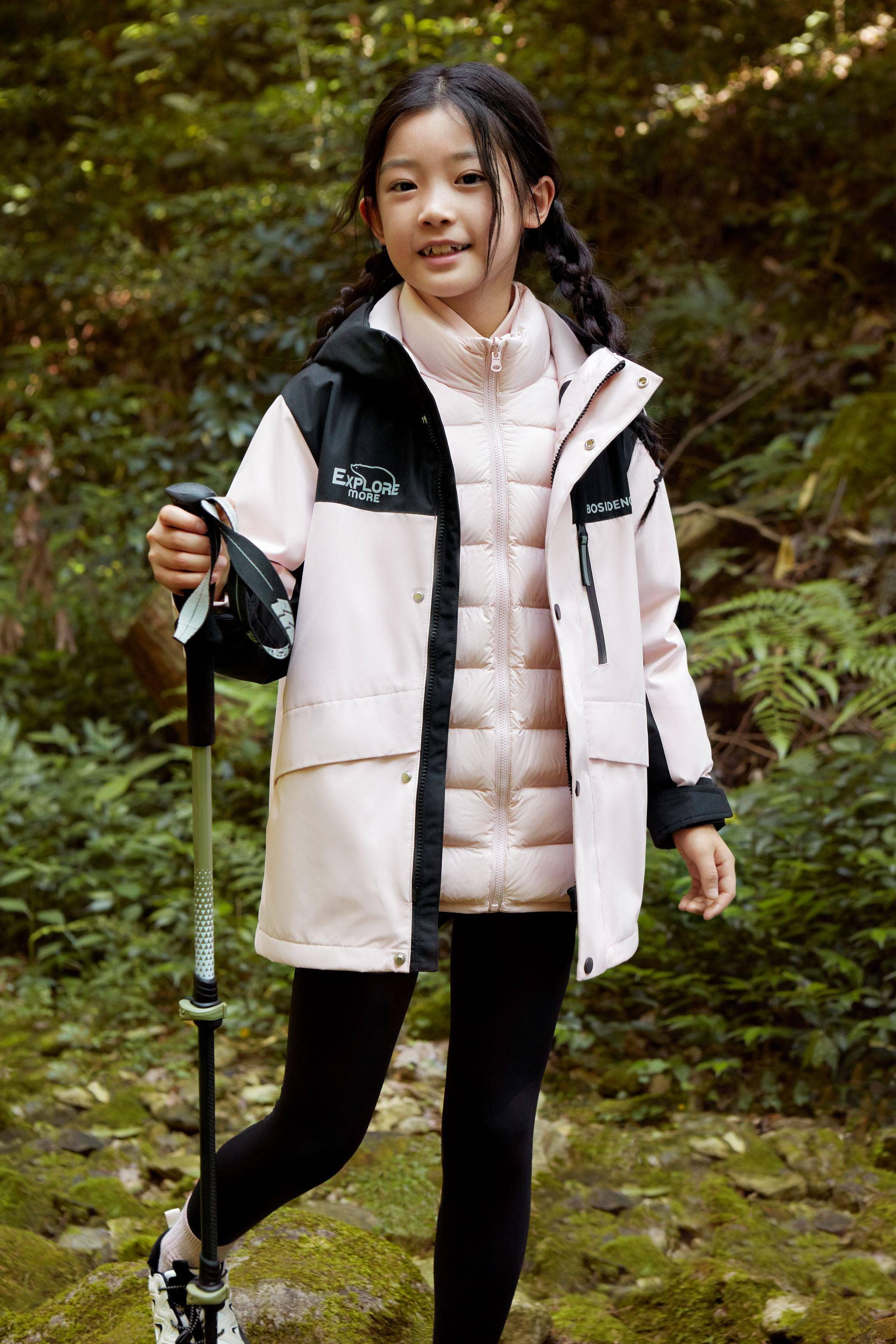 BOSIDENG 2024 Kid's 3-in-1 Functional Down Jacket 2340